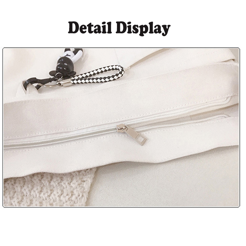 Reusable Canvas Tote Bag w/3 External Pocket 20