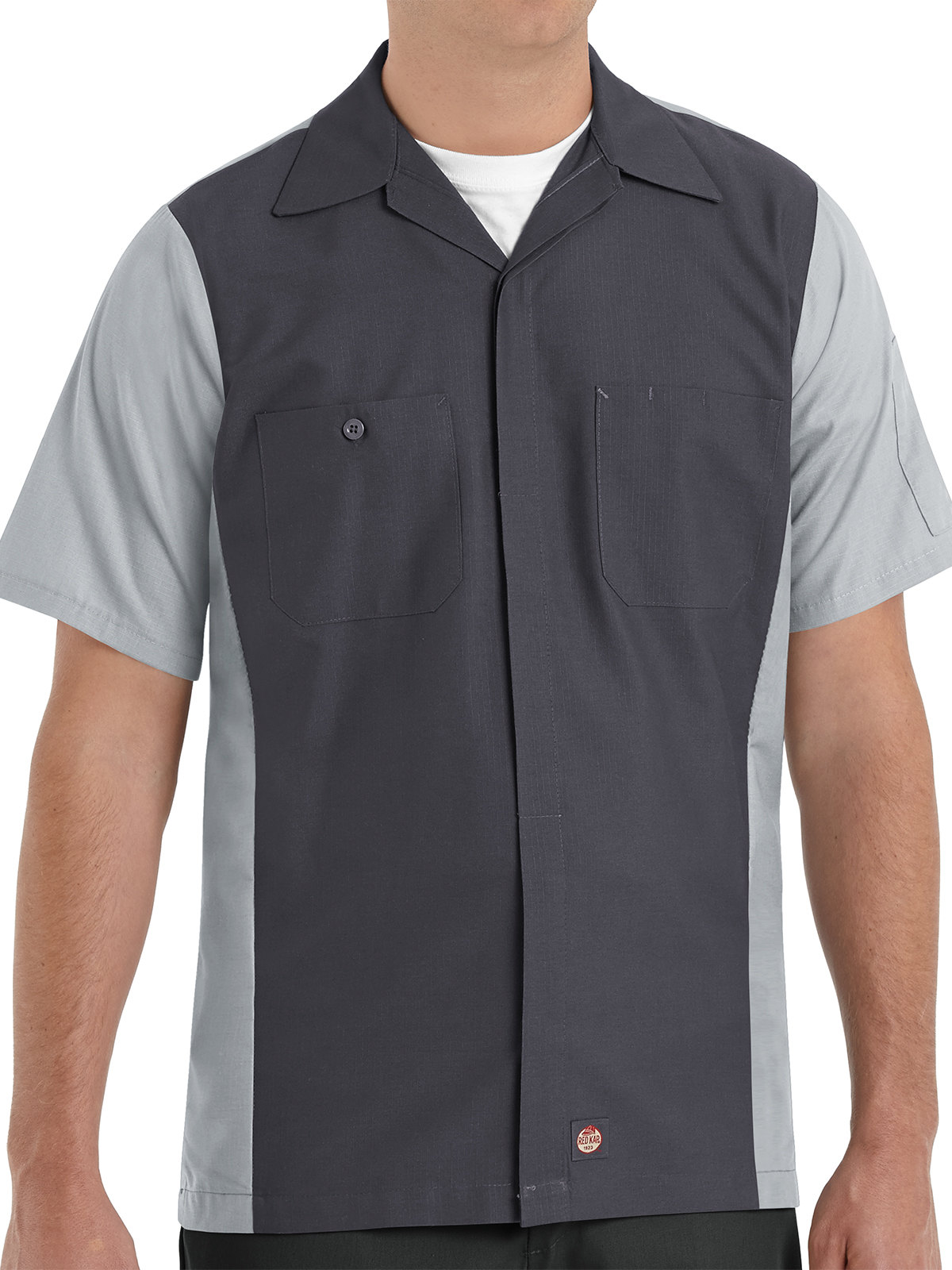 Red Kap Shirts -  Men's Short Sleeve Two-Tone Crew Shirt 17