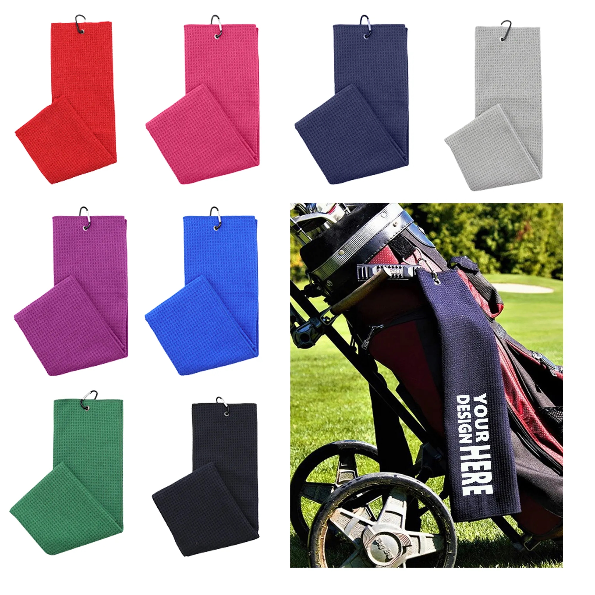 Tri Fold Waffle Golf Towel Free Shipping