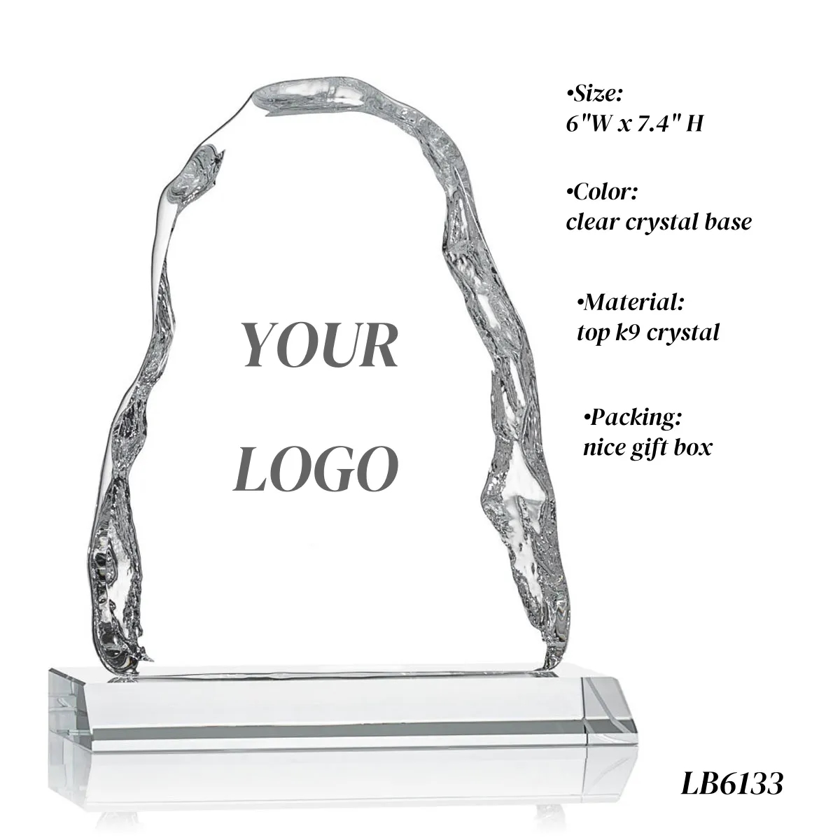 3D Crystal Iceberg Award Glass Trophy Supplier 1