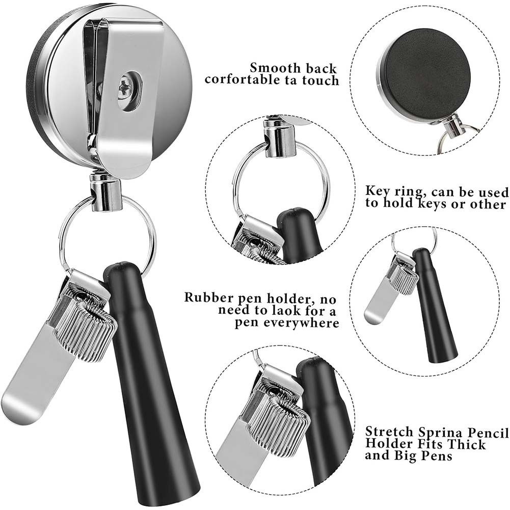 Retractable Keychain with Pen Holder 3