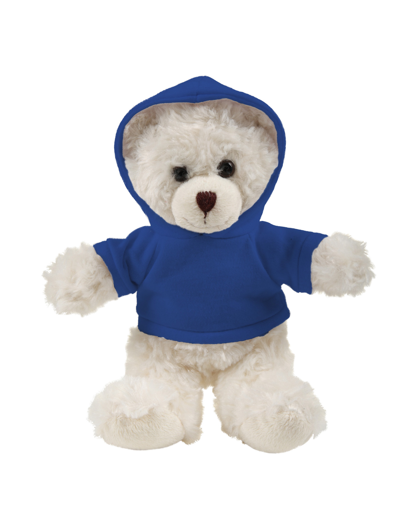 soft plush  Cream Curly Sitting Bear with hoodie 30