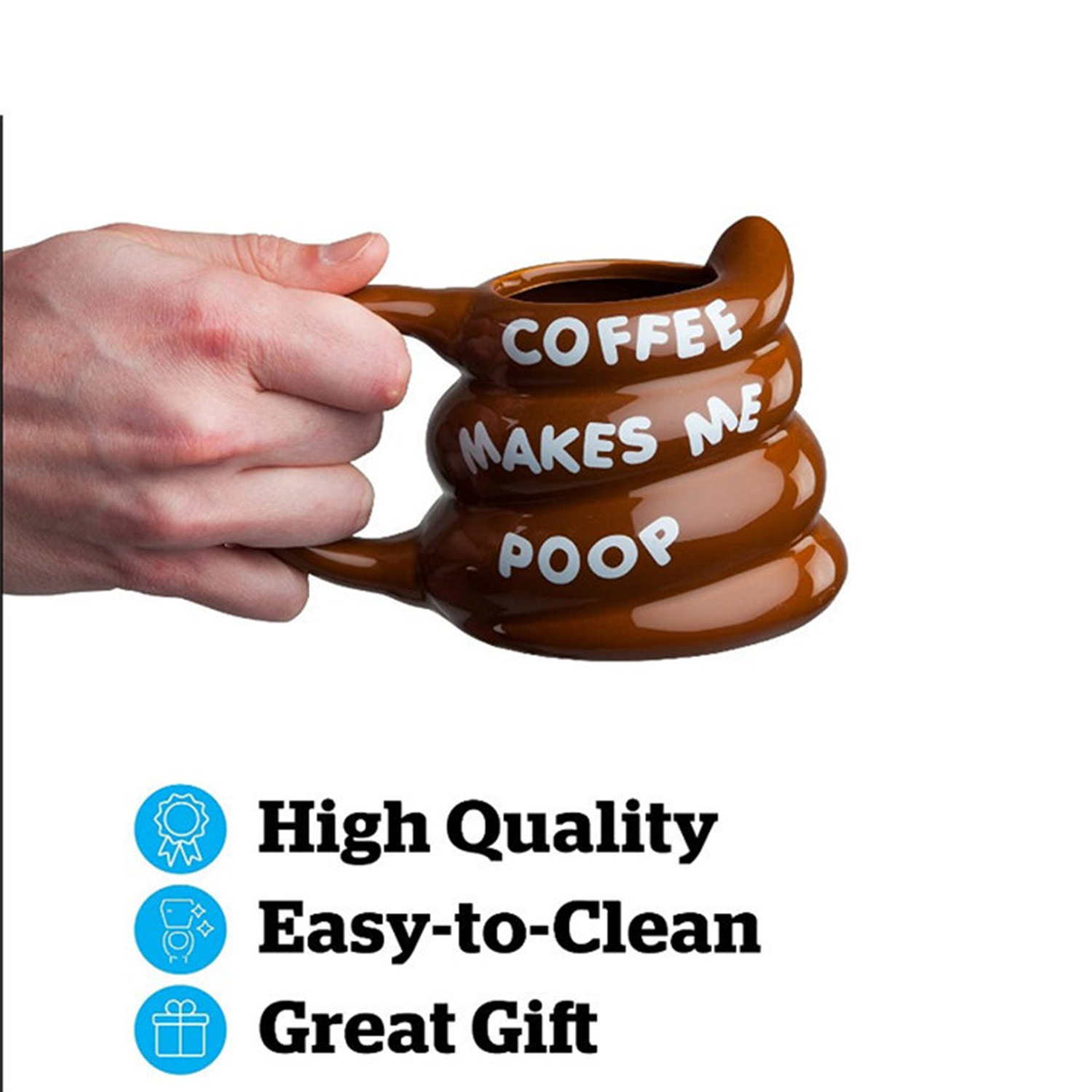 14oz Poop Shape Funny Ceramic Mug w/ Handle 2