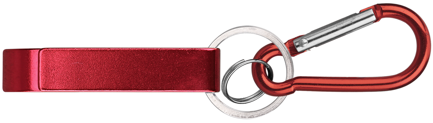 Deluxe plain can and bottle opener with split key ring & carabineer 4