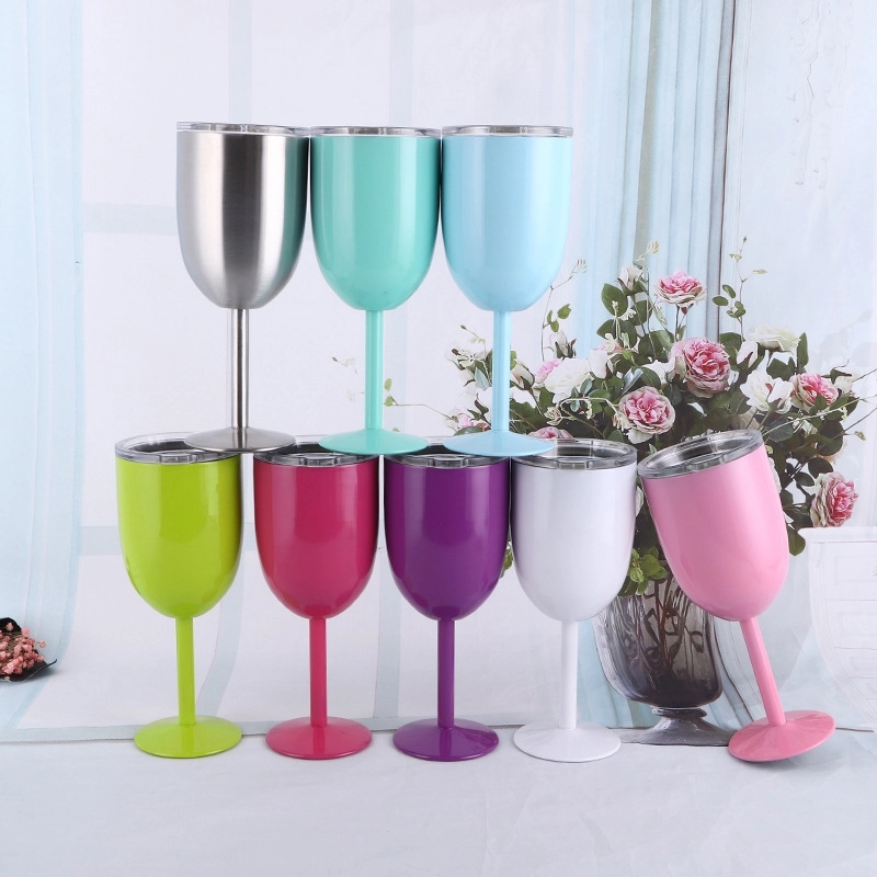 Stemmed Stainless Steel Wine Glasses With Lid 3