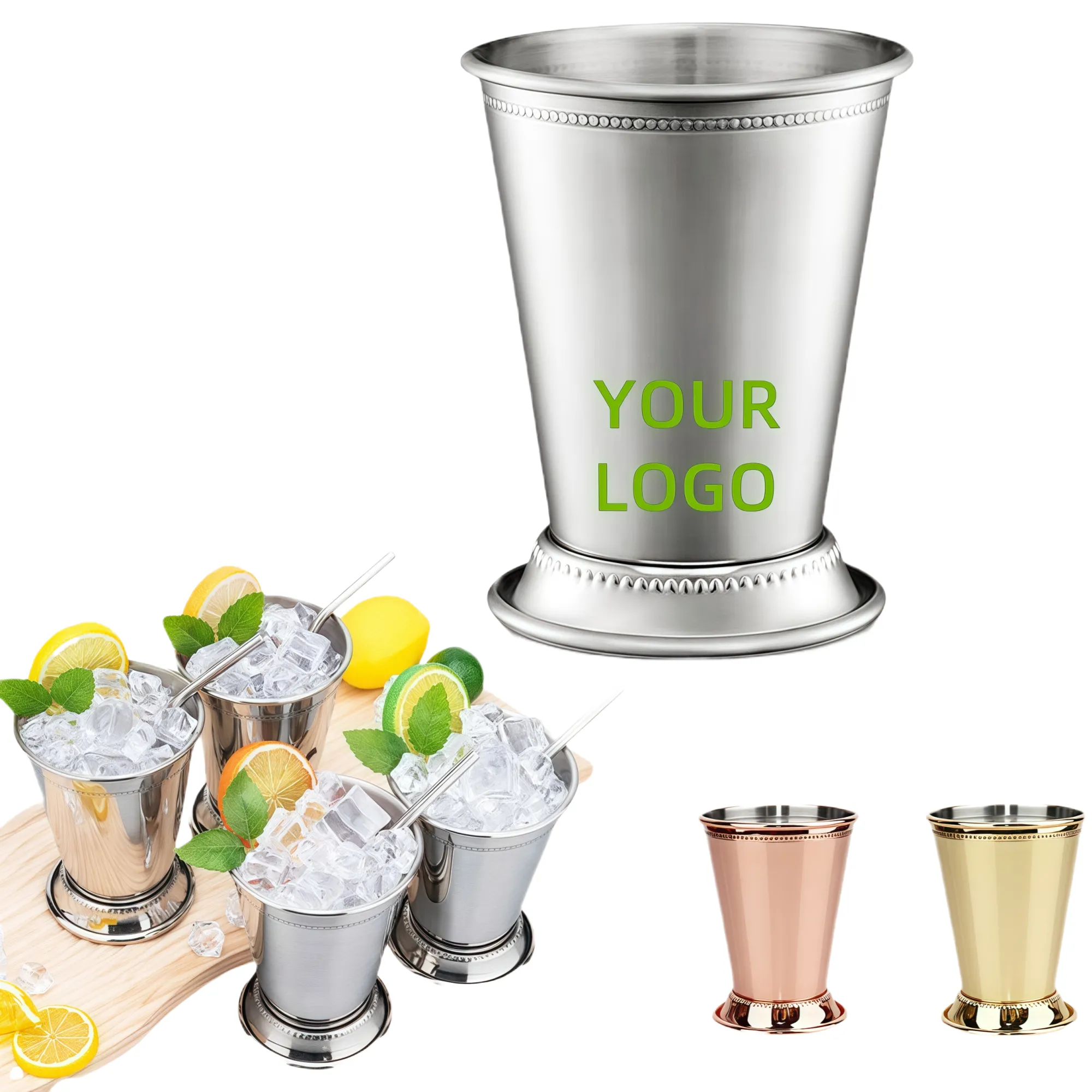 MOQ 12oz Mint Julep Cups Stainless Steel Copper Cocktail 2