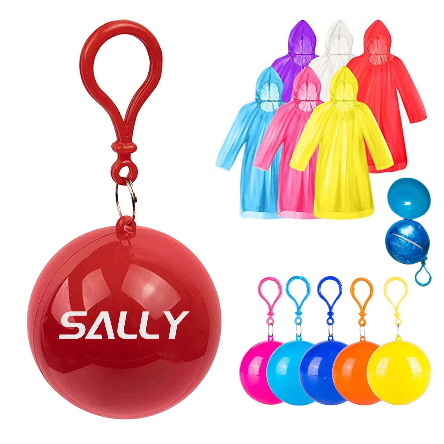 Keychain Ball Poncho Disposable Raincoat 2
