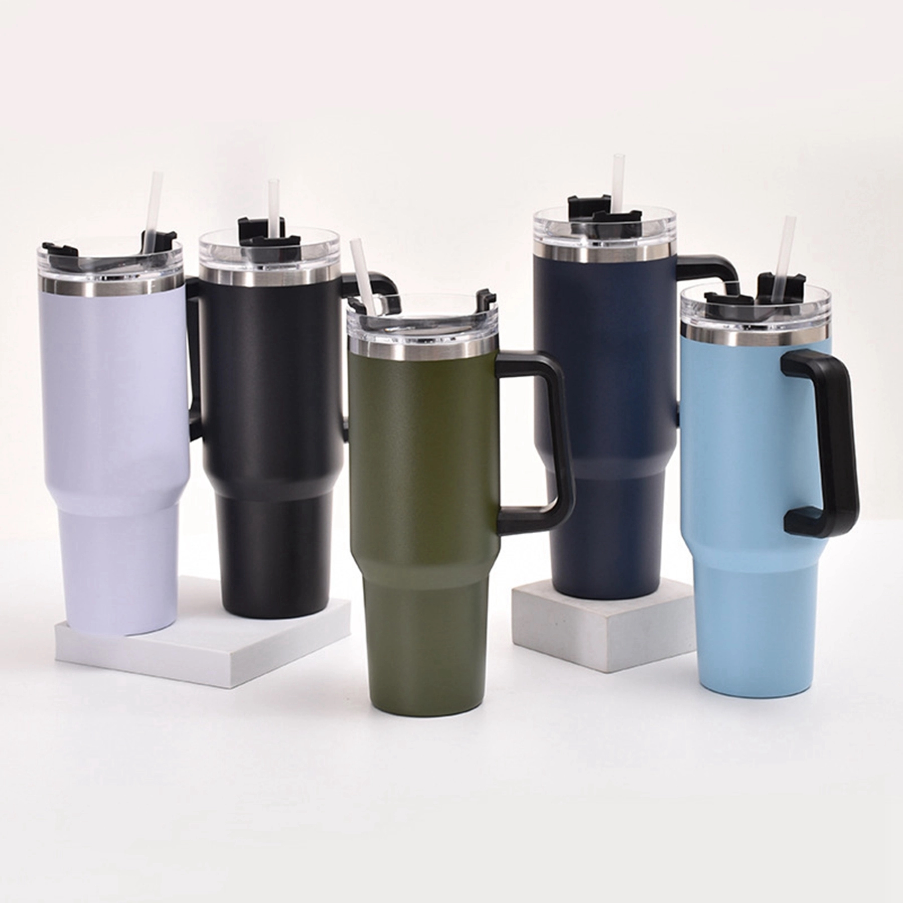 30 Oz. Vacuum Stainless Steel Tumbler with Handle & Straw 6