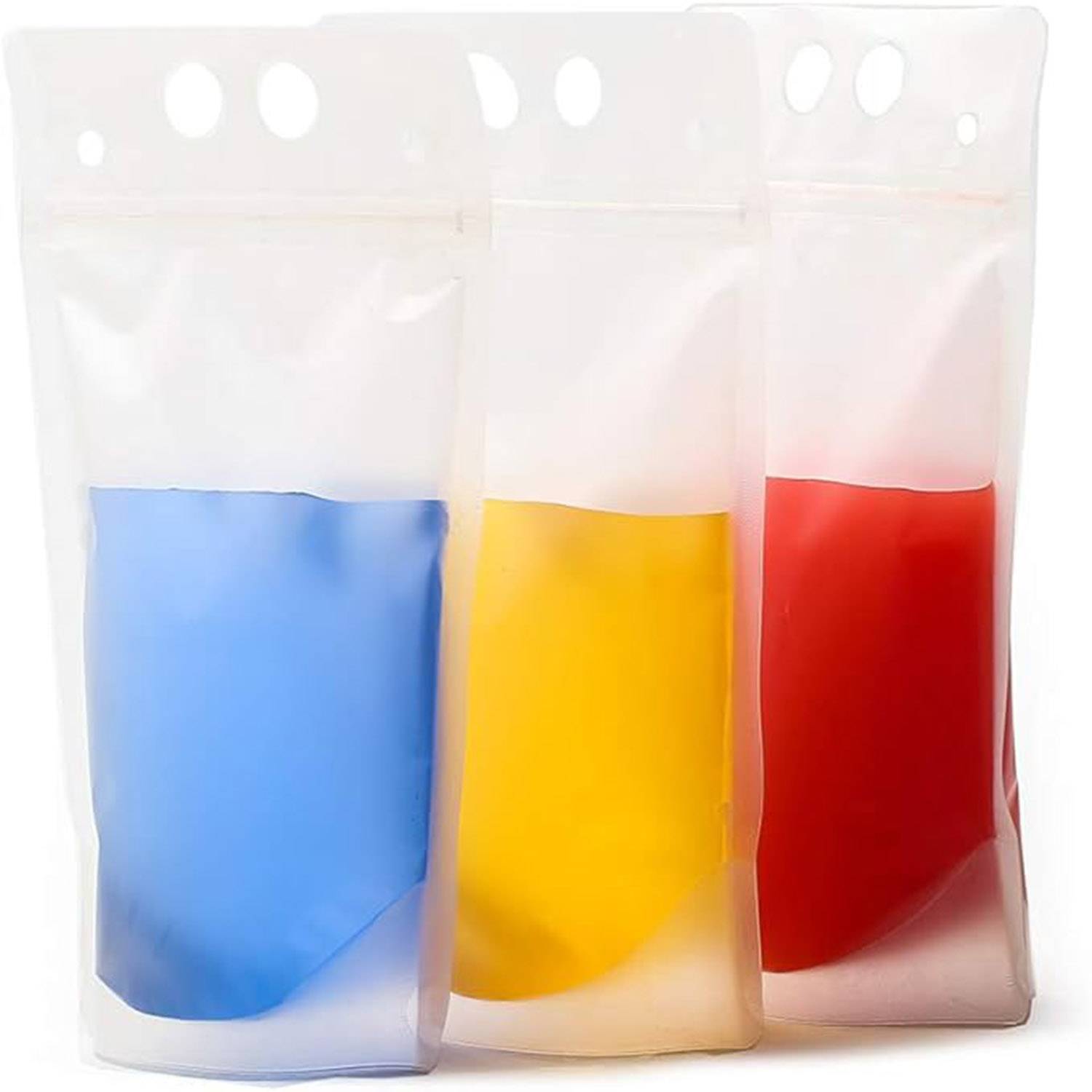 34oz Hand-held Closable Zipper Drinking Pouches With Straw 3