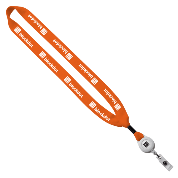 3/4" Cotton Lanyard with Metal Crimp & Retractable Badge Reel 274