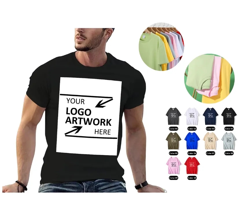 Custom 260gsm Heavyweight Cotton Tshirt Bulk Wholesale Blank Tee 5