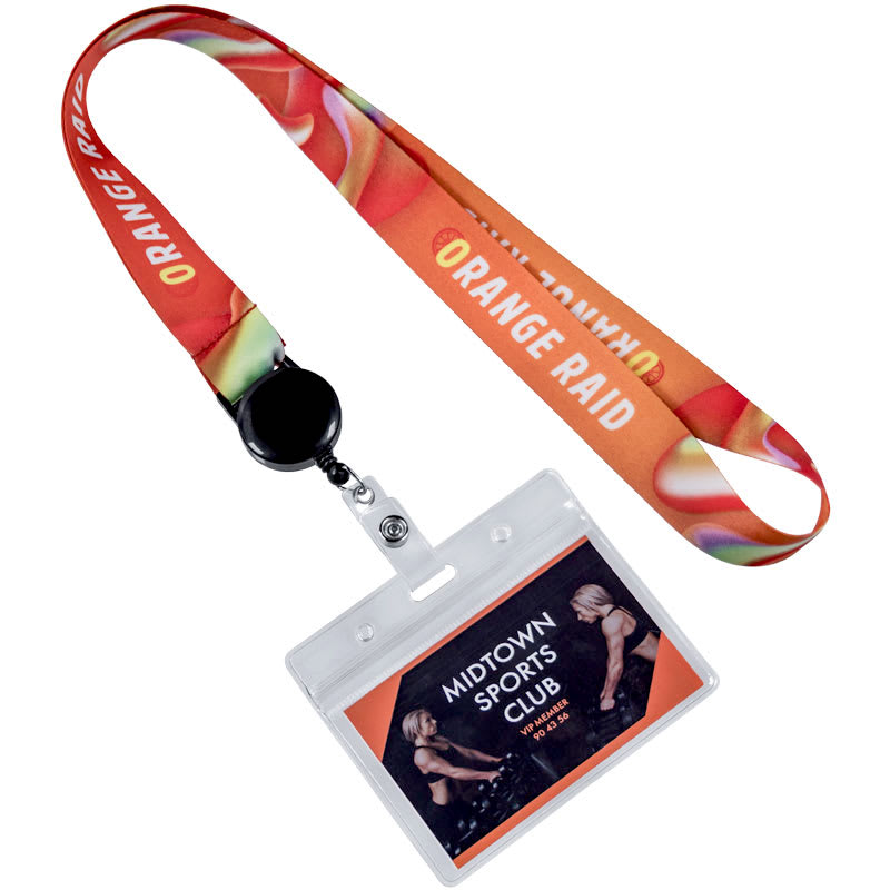 ID Badge Reel Full Color Lanyards With Badge Holder 13