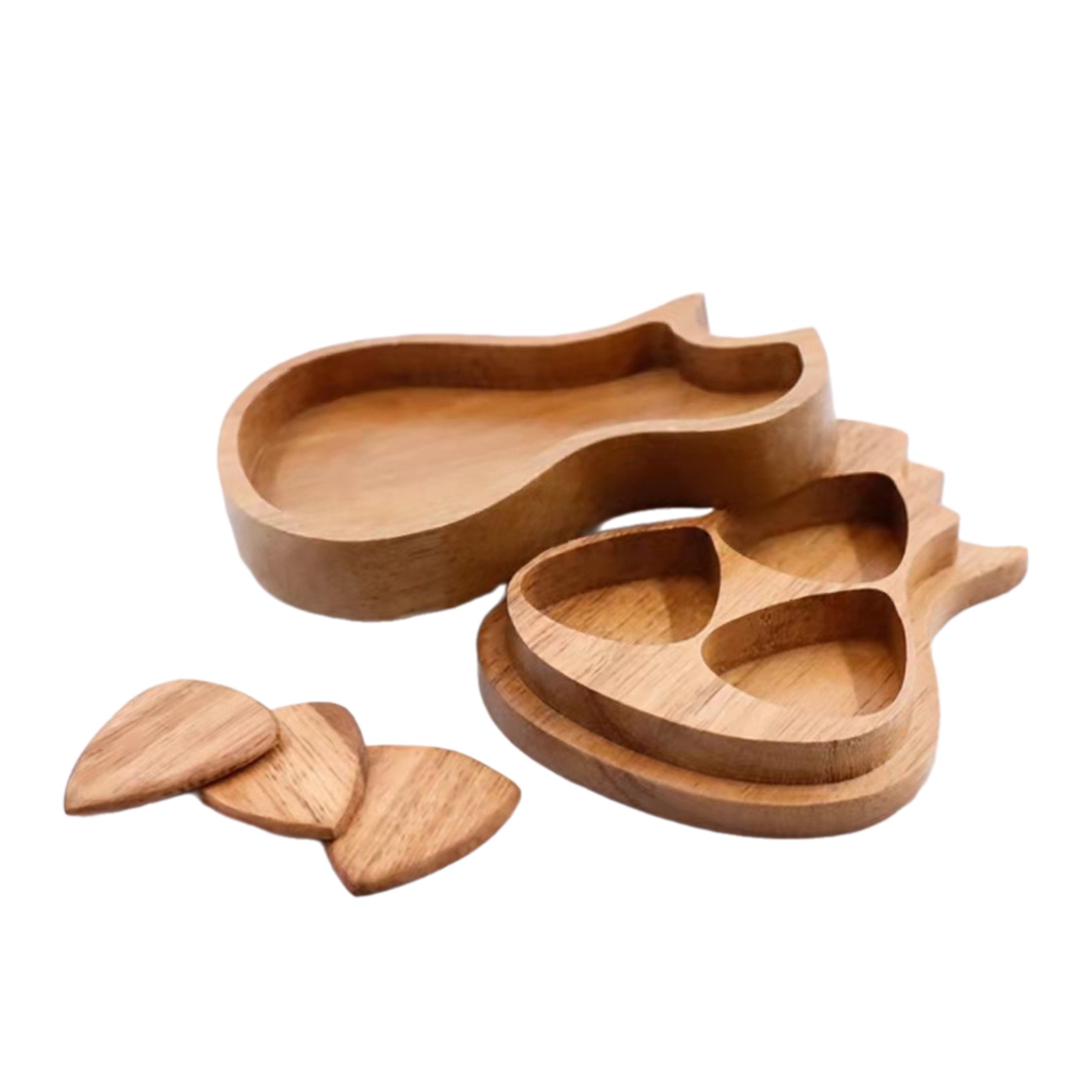 Wooden Guitar Pick Holder With 3 Pcs Pick 2