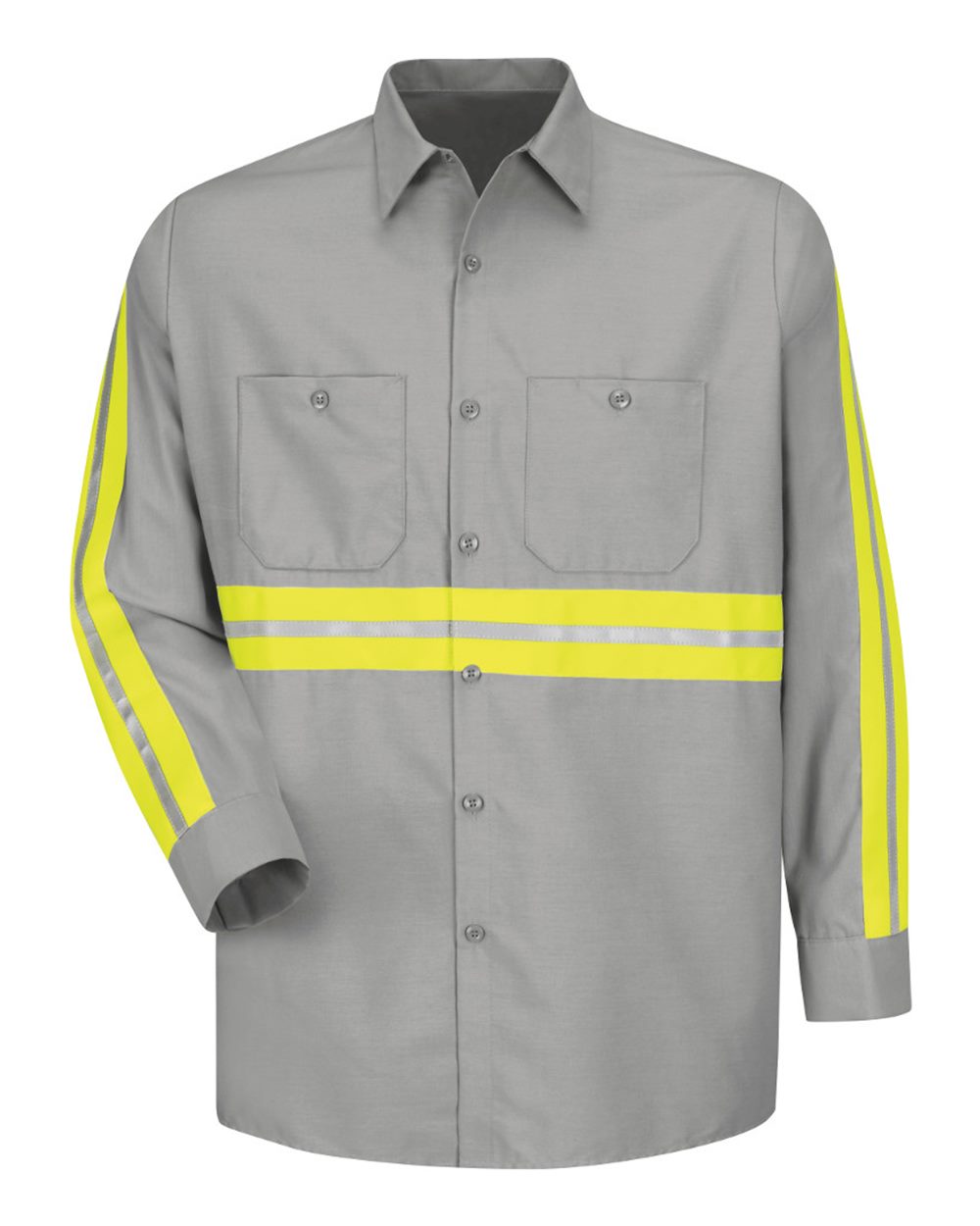 Men's Tall Industrial Enhanced-Visibility Long Sleeve Work Shirt - SP14ET 9