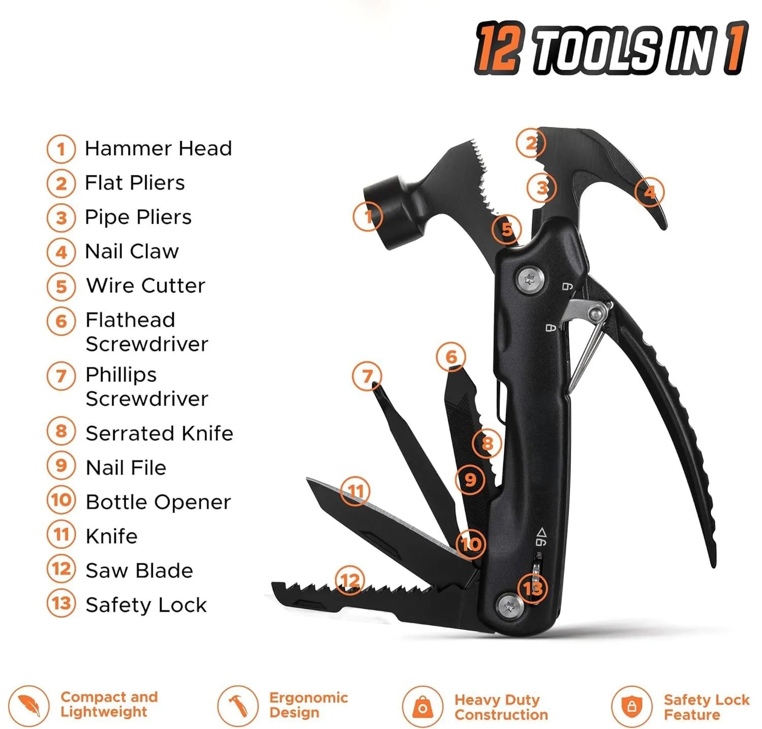 Multi-functional claw hammer 6