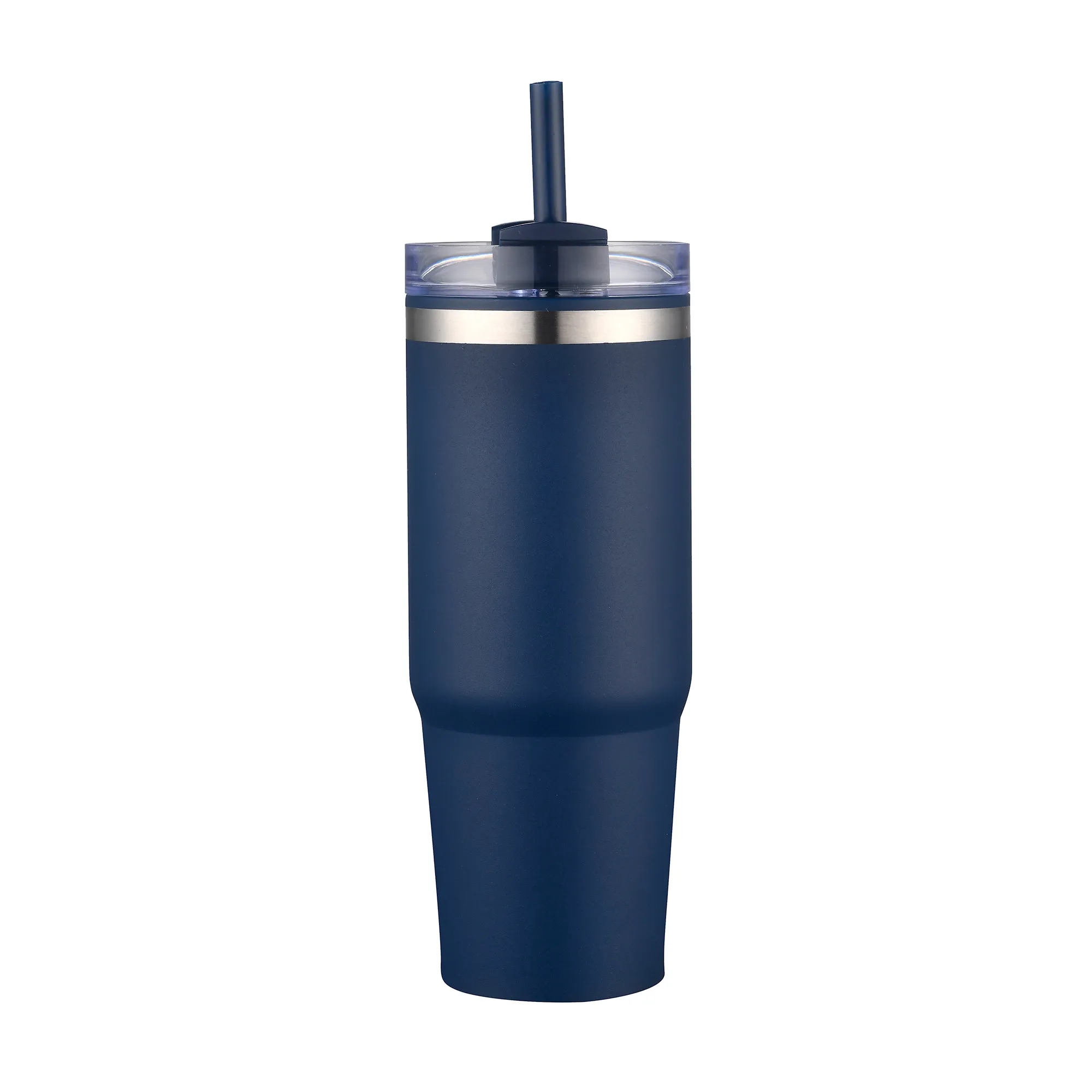 30oz. Dual Wall Stainless Steel & PP Tumbler with Clear Lid 10