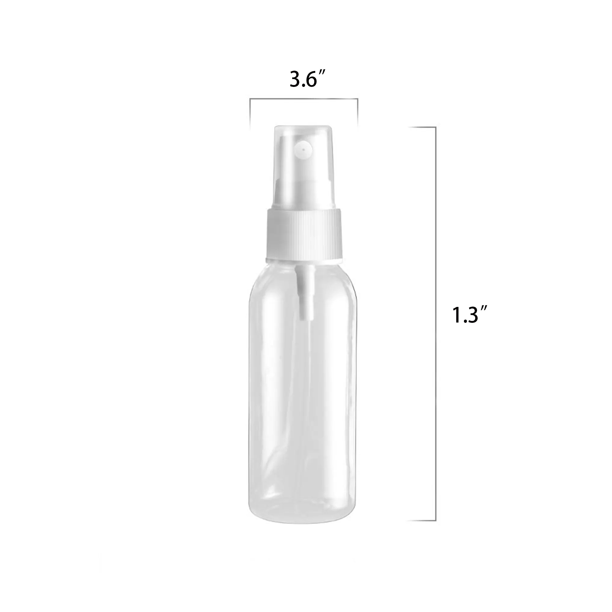 MOQ 20pcs 2oz Transparent Round Shoulder Spray Bottle 4