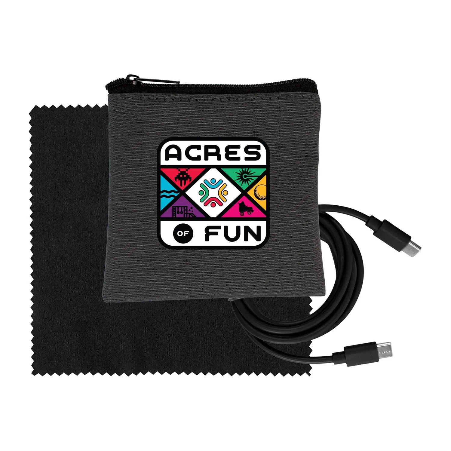 Gray Executive C to C Cable & Cloth Set 12