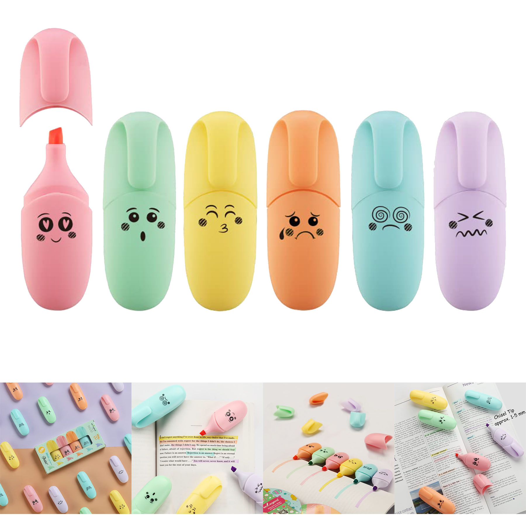 6 Piece Mini Highlighter Pen 1