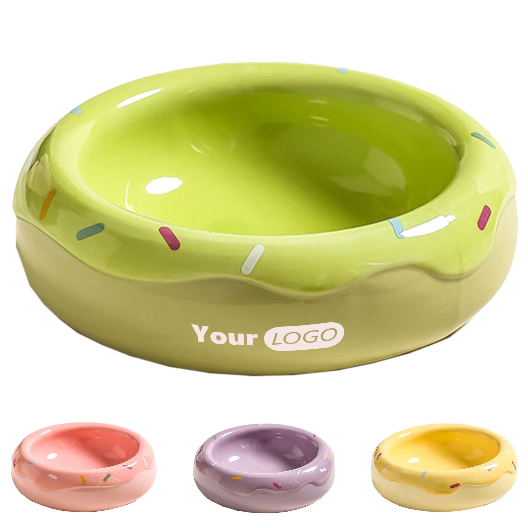 Ceramic Slanted Cat Food Bowl 2