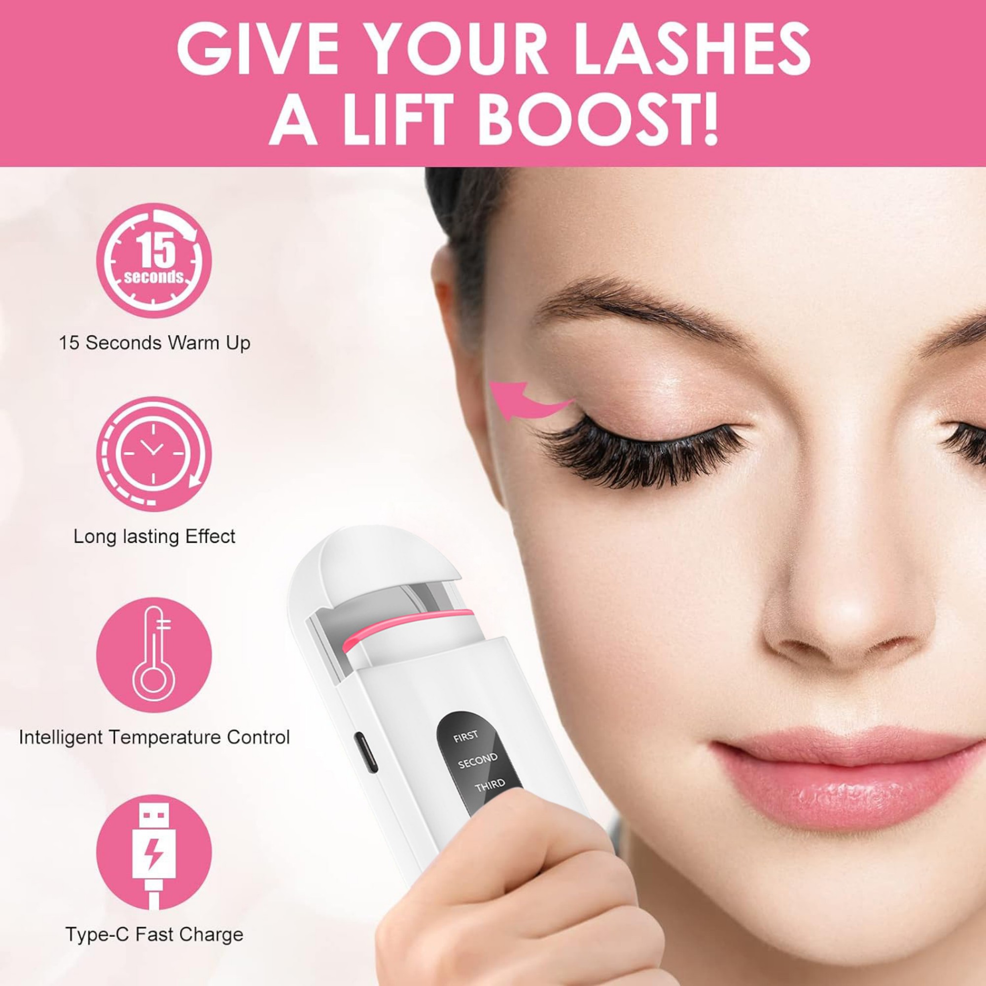 3-Temperature Digital Heated Eyelash Curler 6