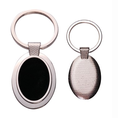 Oval Metal Key Chain with Reflective Center 2