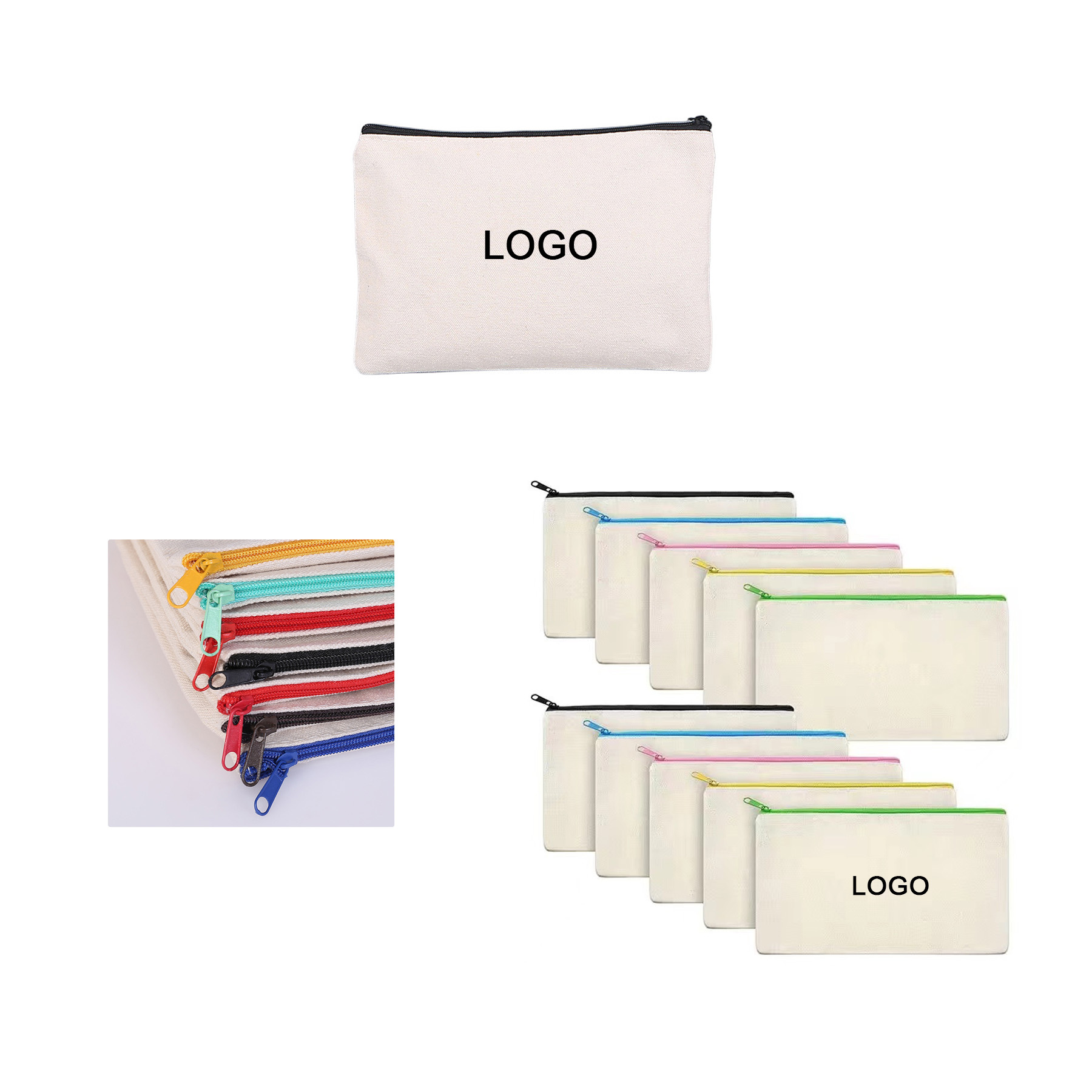Cotton Zipper Bags, custom tote bag with logo imprint 2