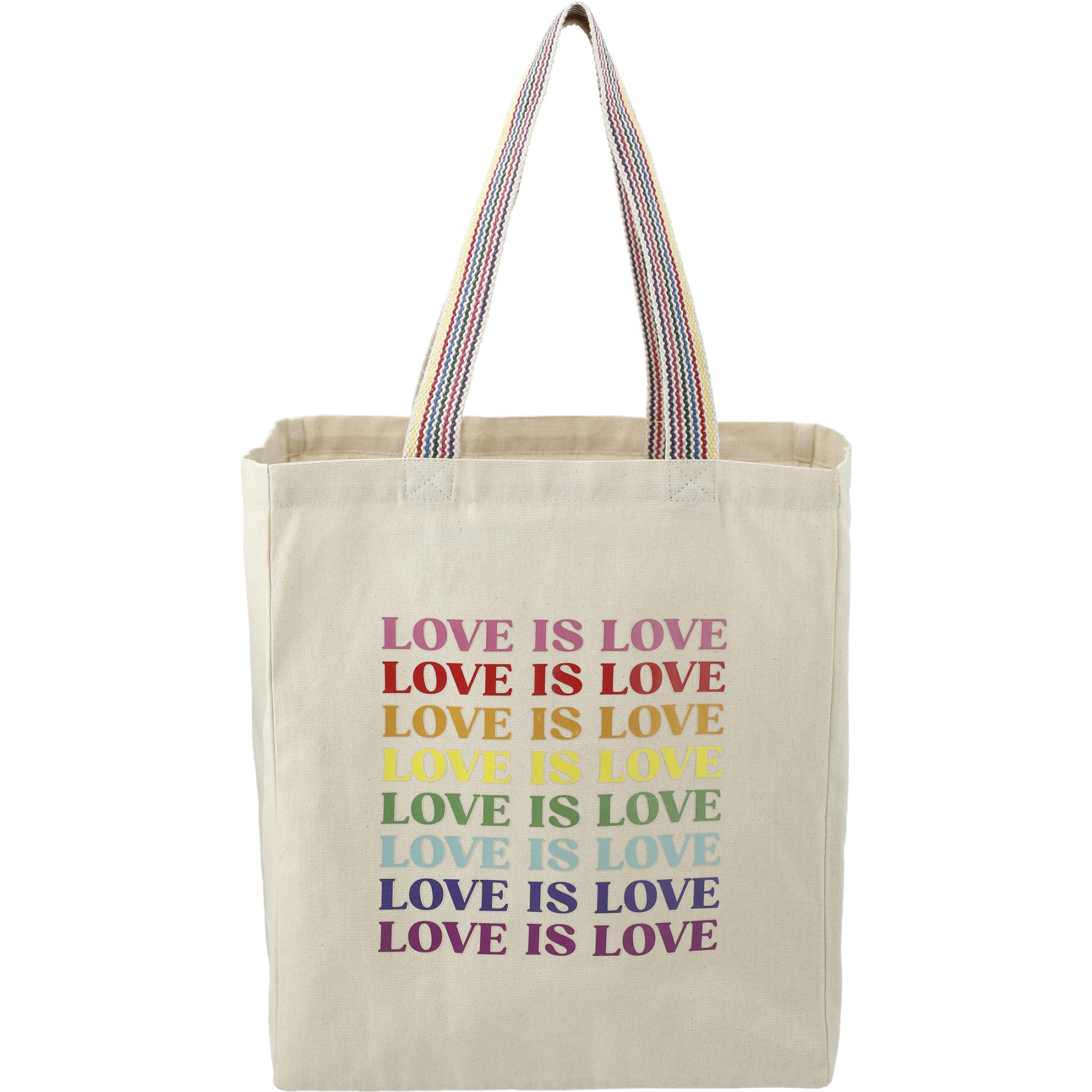 Rainbow Recycled 6oz Cotton Grocery Tote