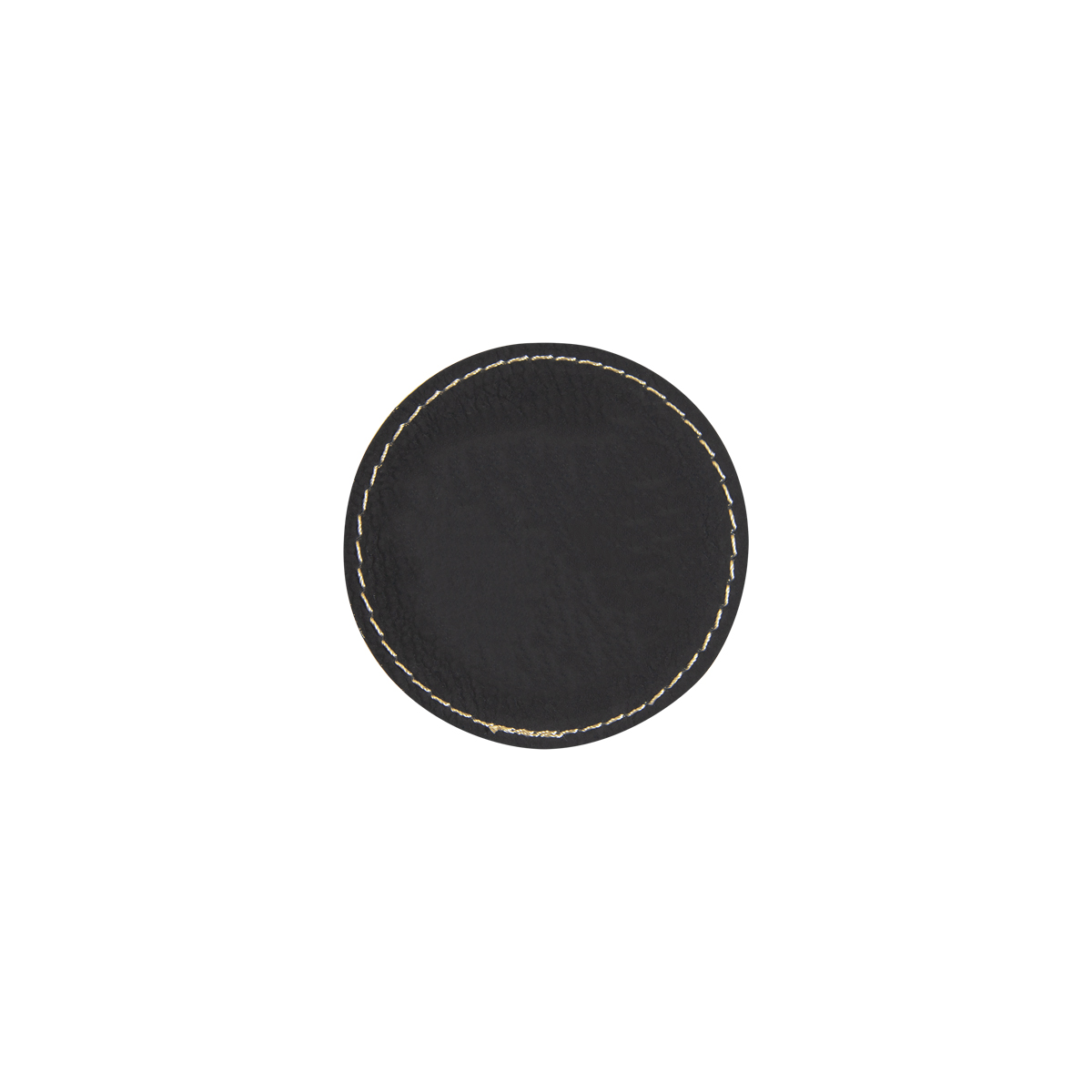 2" Black/Gold Leatherette Round Patch with Adhesive 3