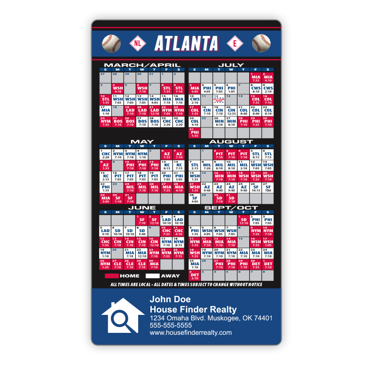 Magnet Sport Schedules - 3.5x6 Baseball Round Corners - 25 mil. 3