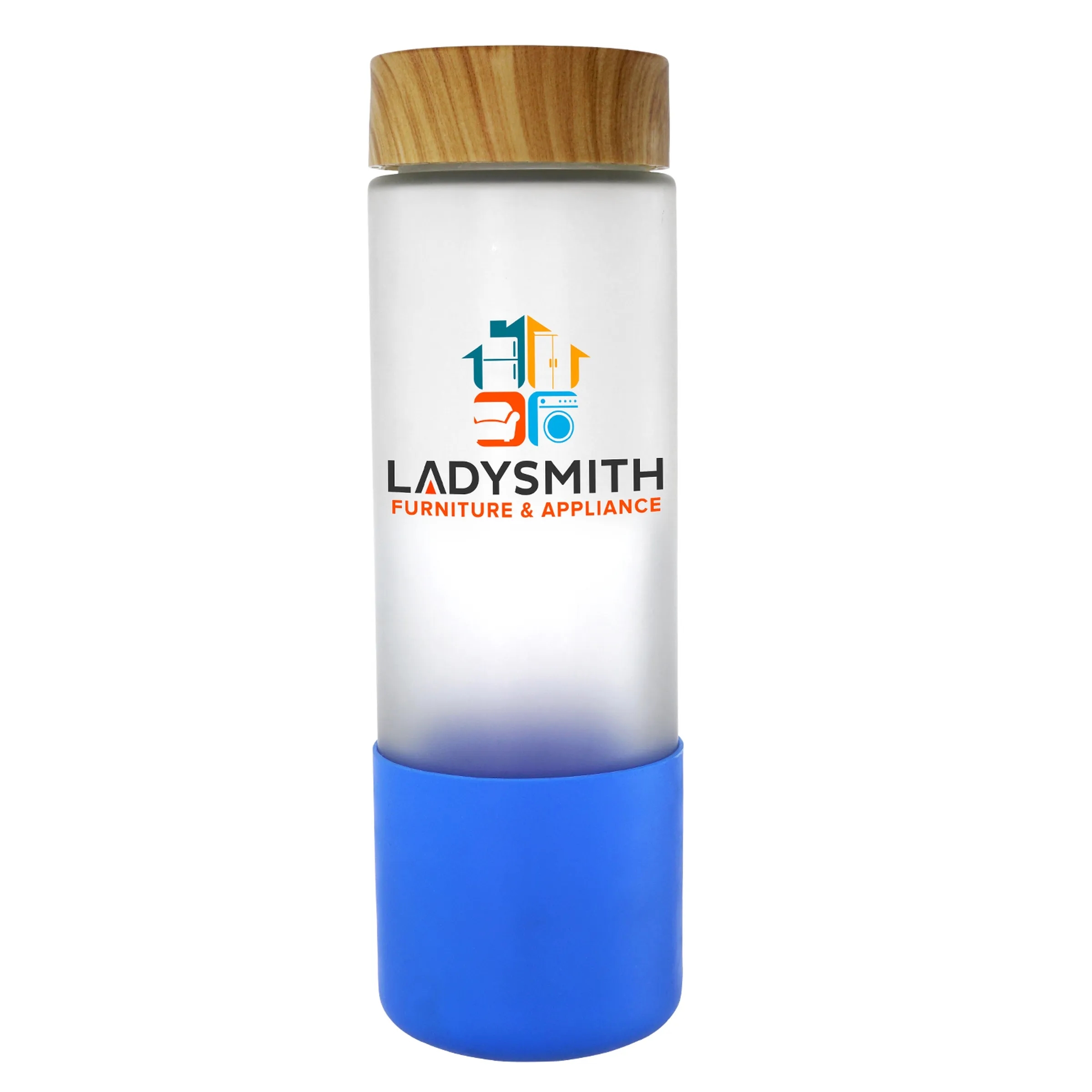 Bamboo Pattern 22 oz. Full Color Frosted Glass Grip Bottle 11