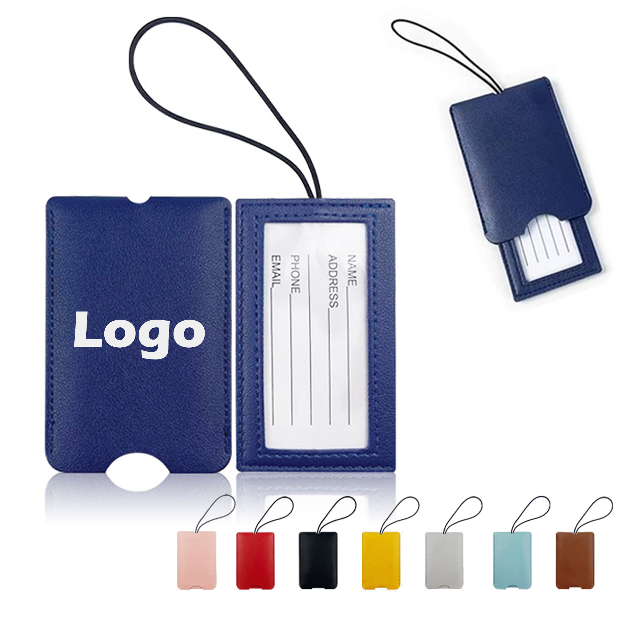 PU Leather Luggage Tag With Elastic Strip 2