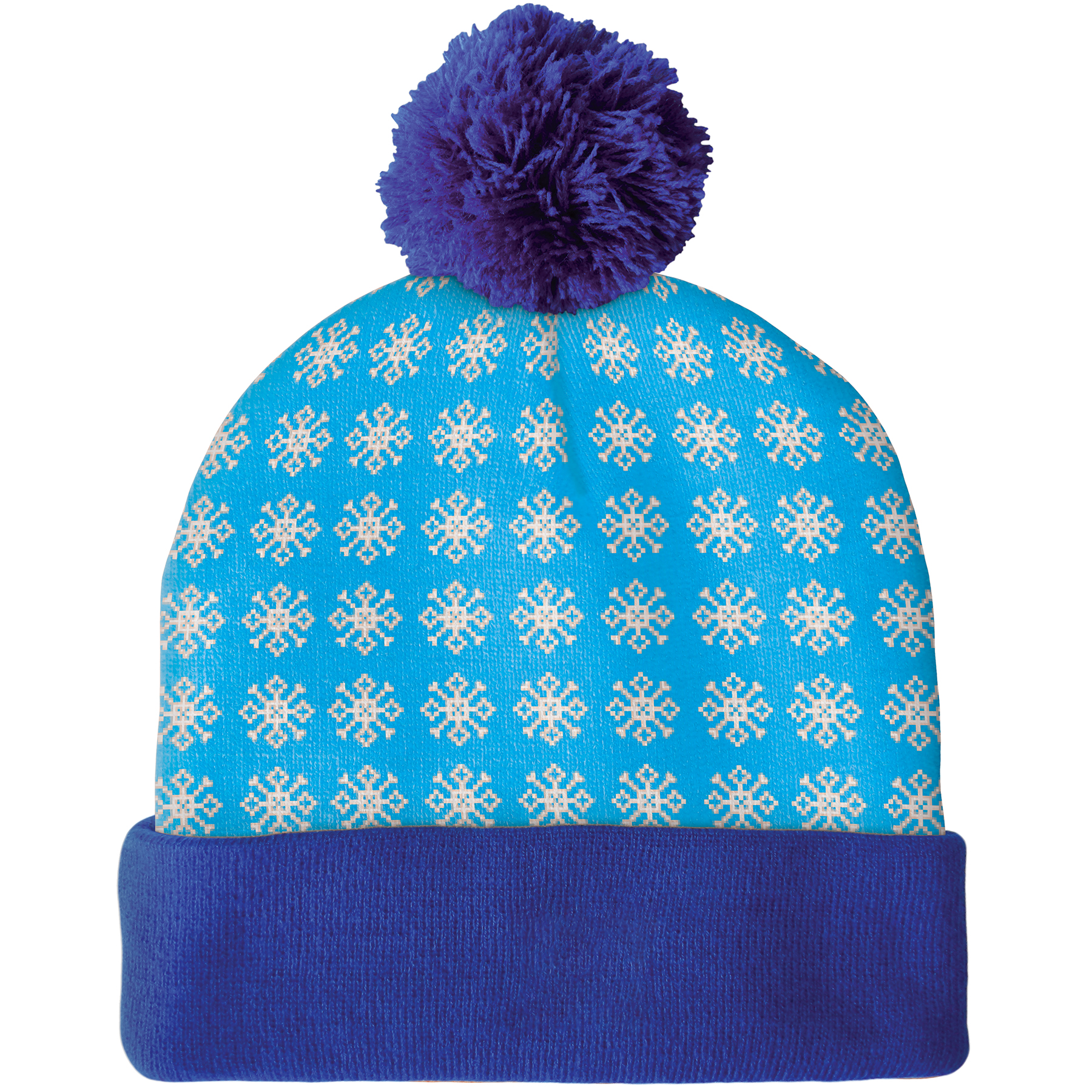 Knit Beanie with Pom and Cuff (No Logo) 22