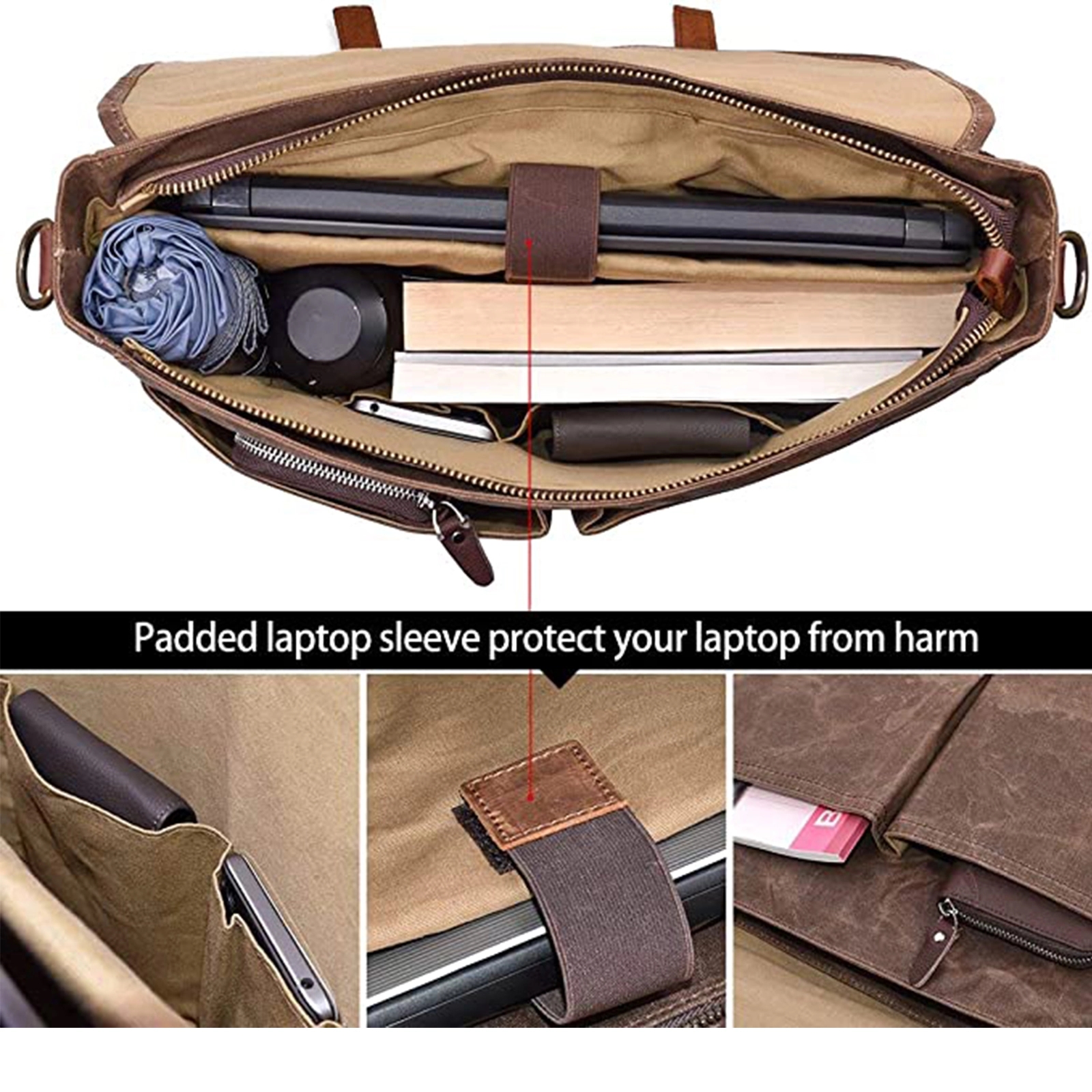 Mens Messenger Bag 15.6 Inch Waterproof 13