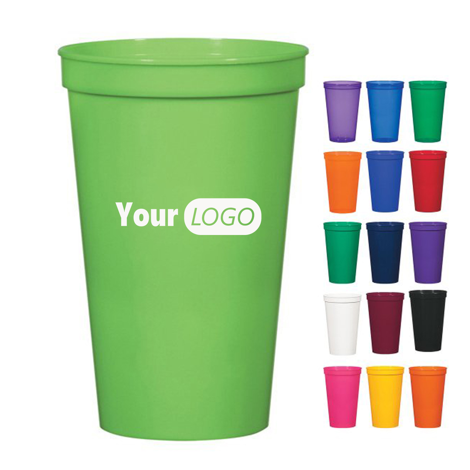 22 Oz Reusable Plastic Stadium Cups 1