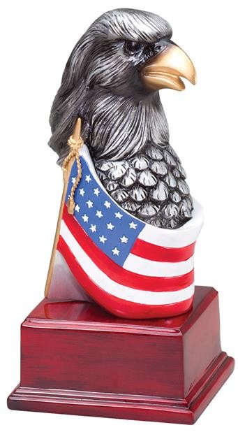 Eagle Head With Flag Resin 2