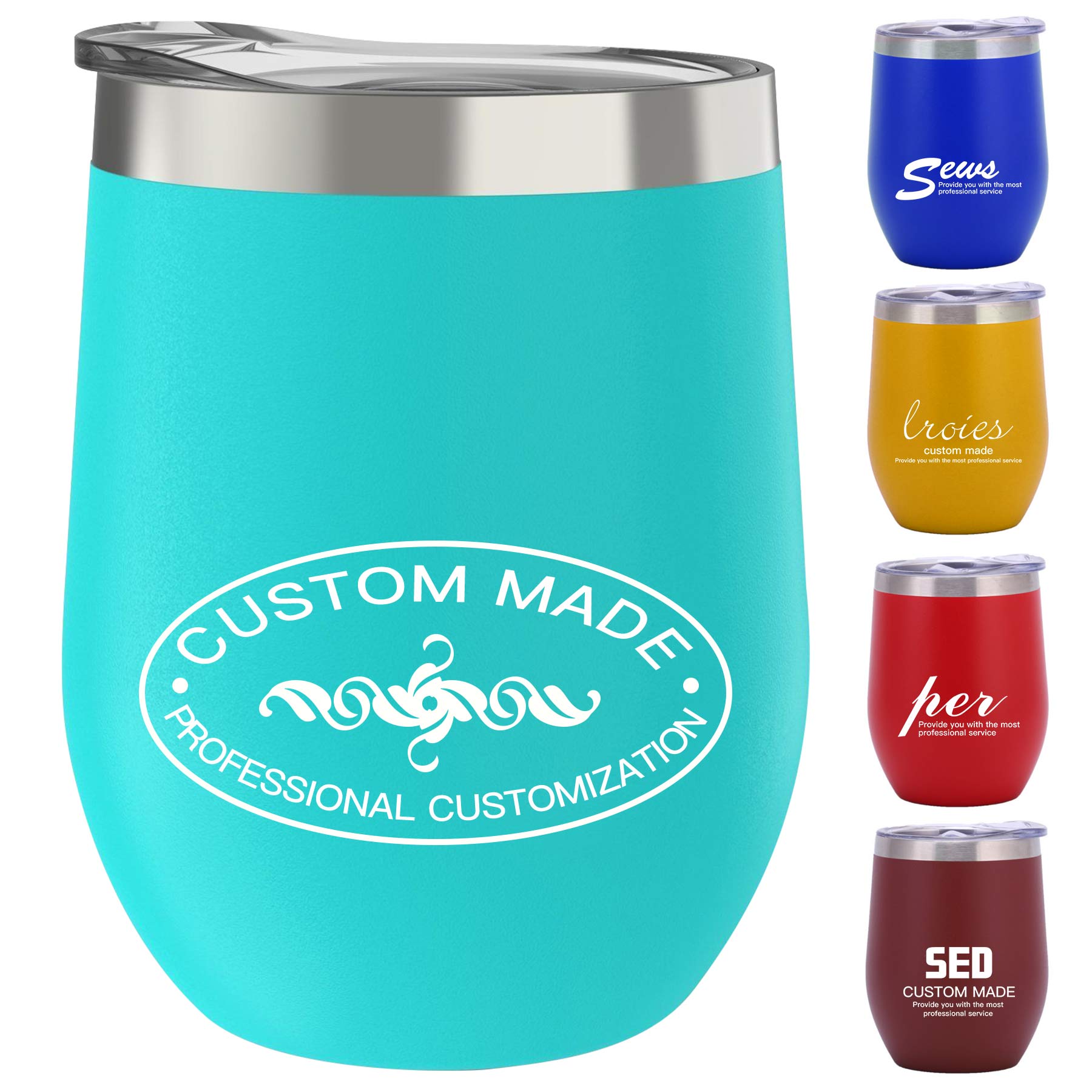 12 OZ Double Wall Insulated Stainless Steel Wine Glasses 1