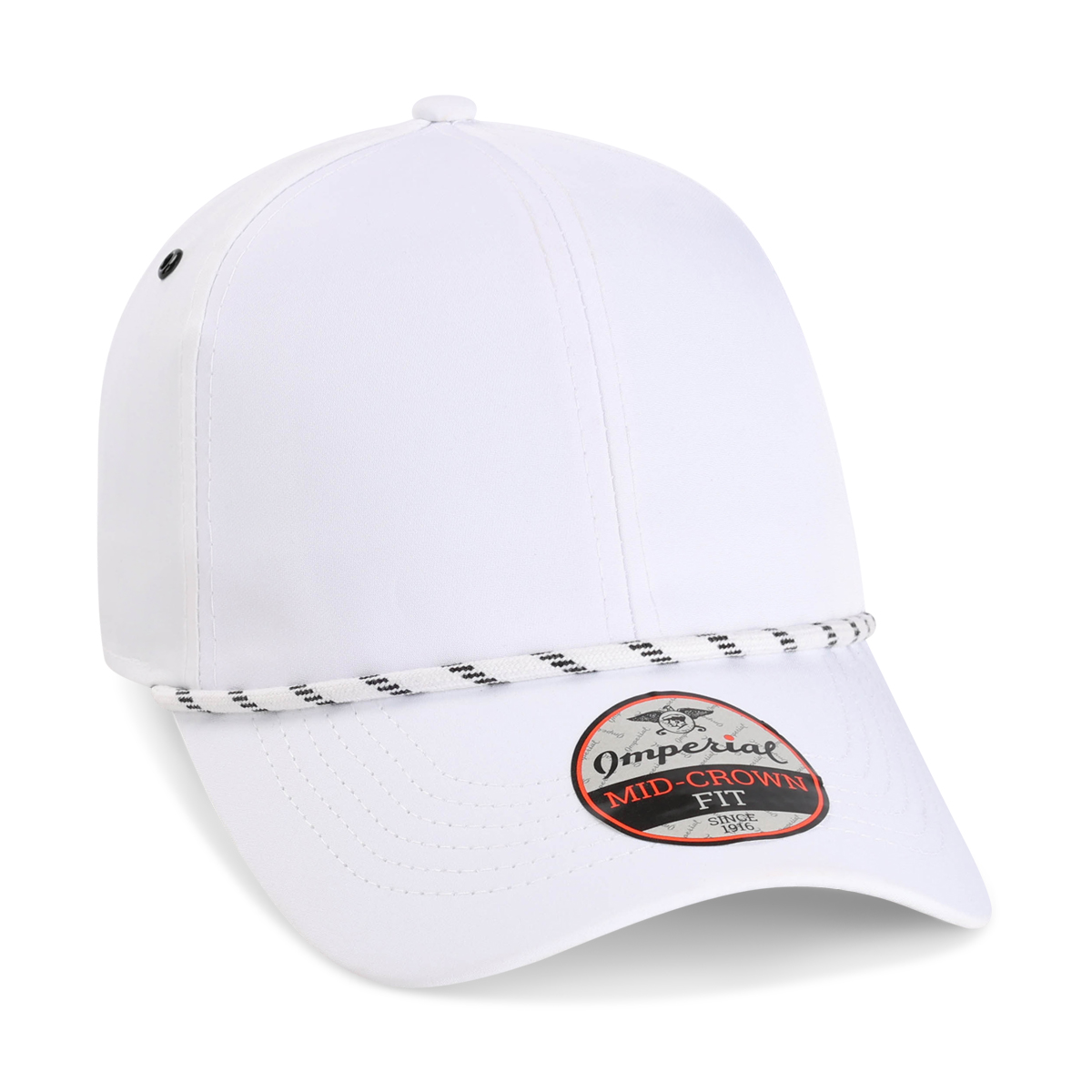 Imperial 6054 6-Panel Habanero Performance Rope Cap w/ Leatherette Patches or Embroidery 10