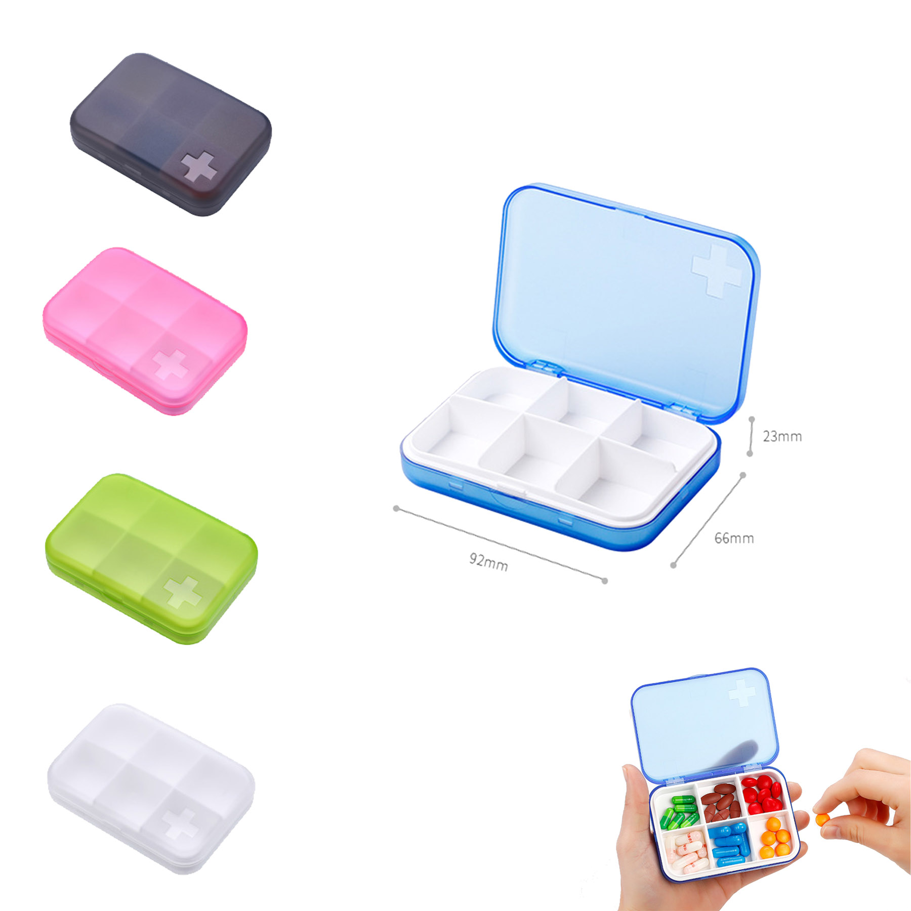 Plastic Pill Box with Six Slots 2
