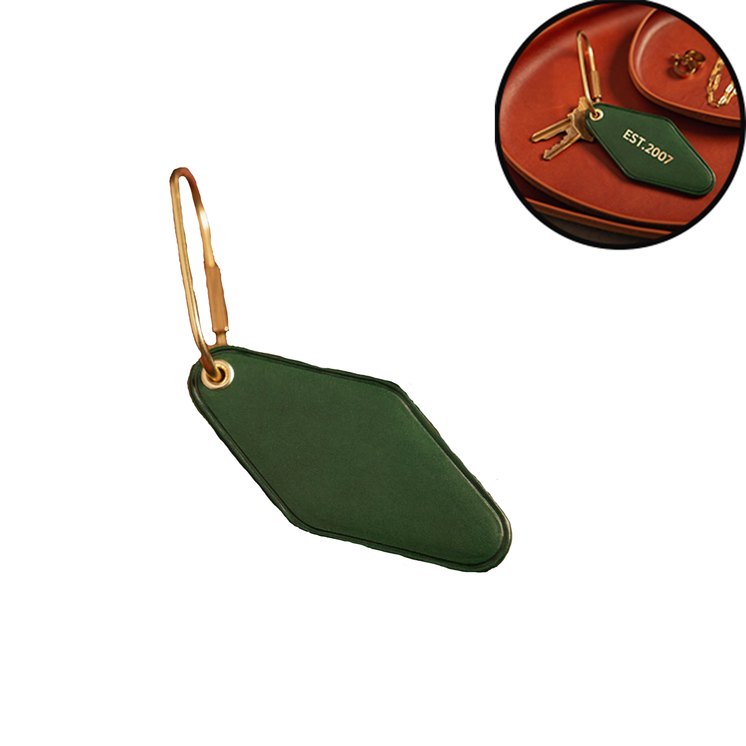 PU Leather Diamond Shaped Keychain 9