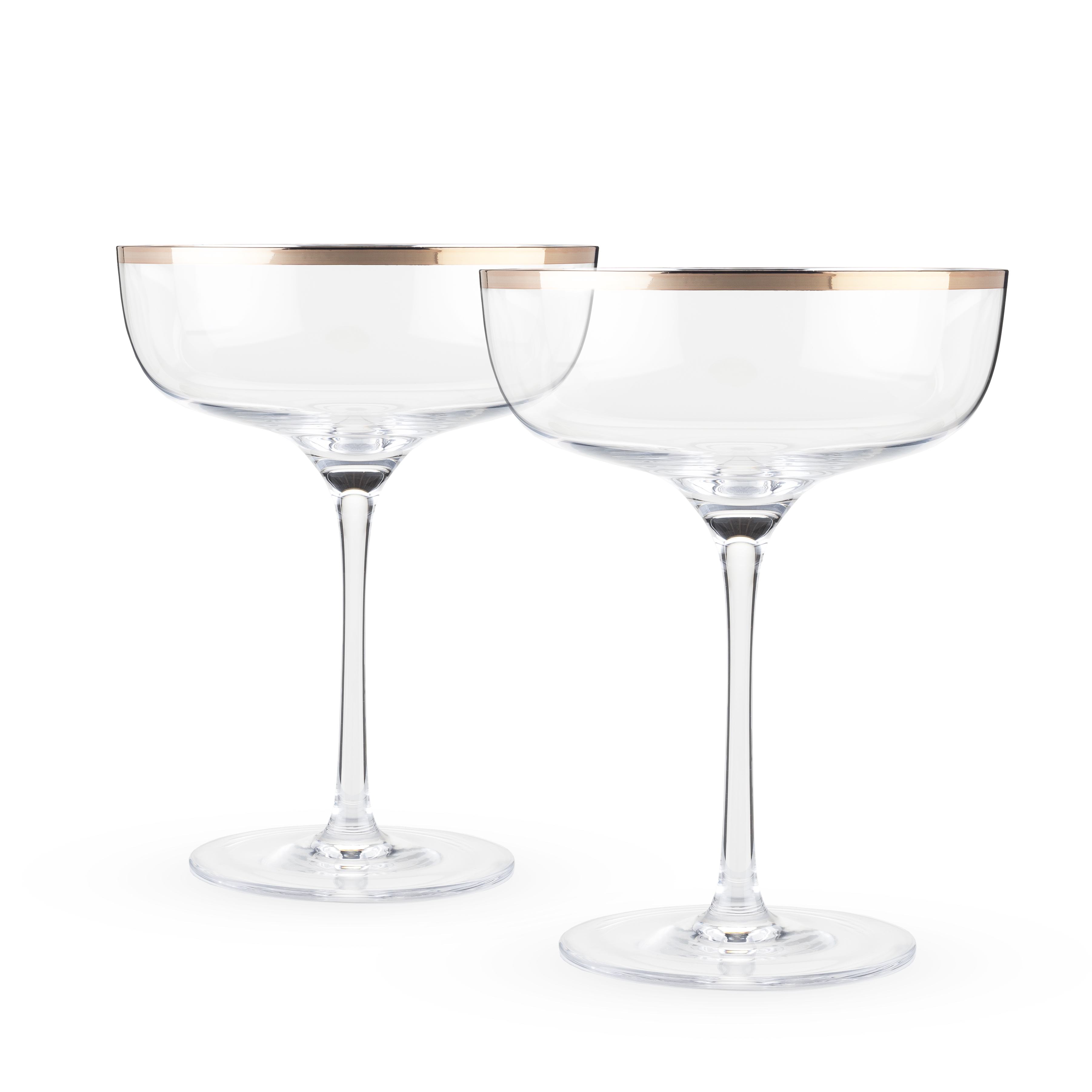 Twine Living® Copper Rim Crystal Coupe, set of 2 7