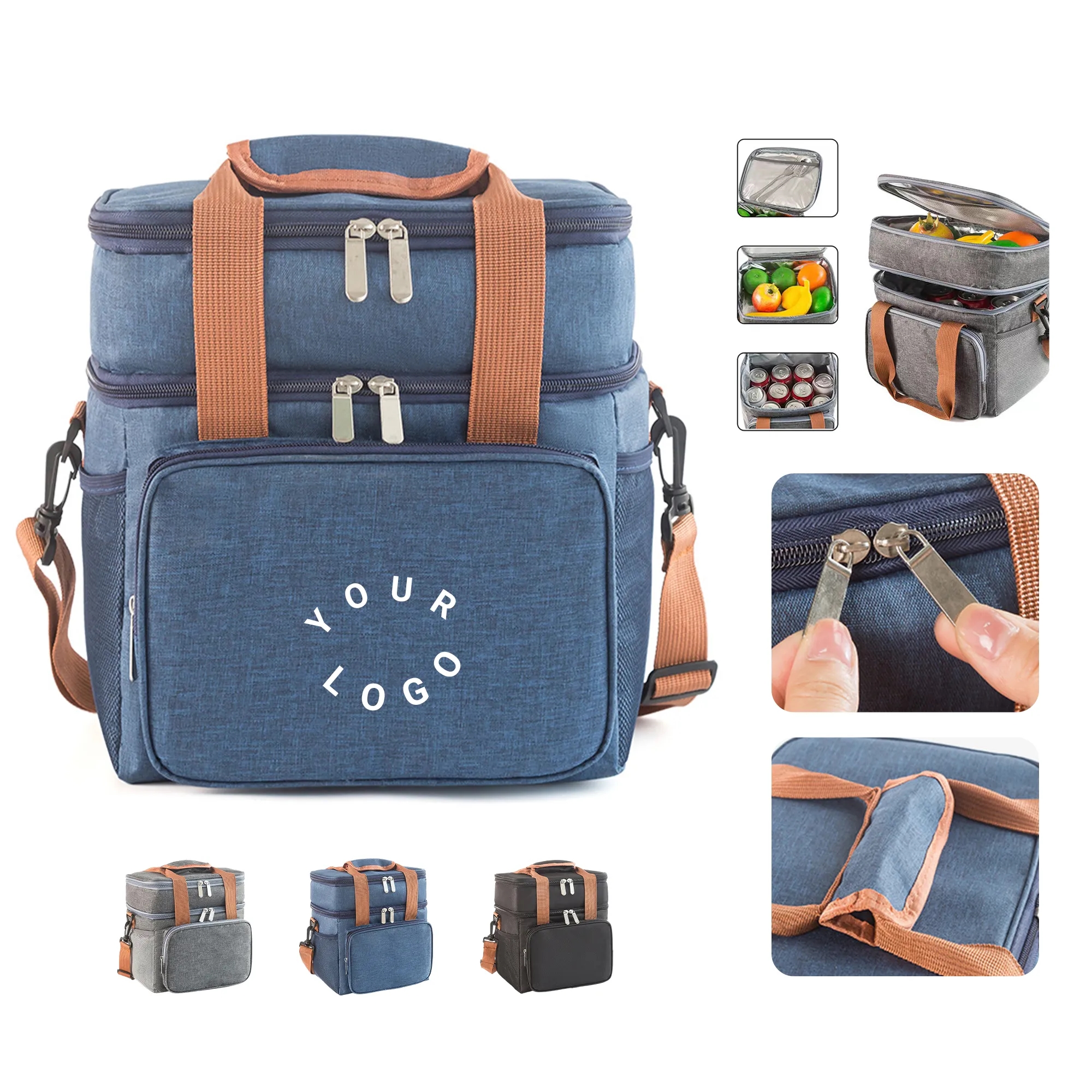 Double Layer Oxford Cooler Bag with Leakproof Lining 1