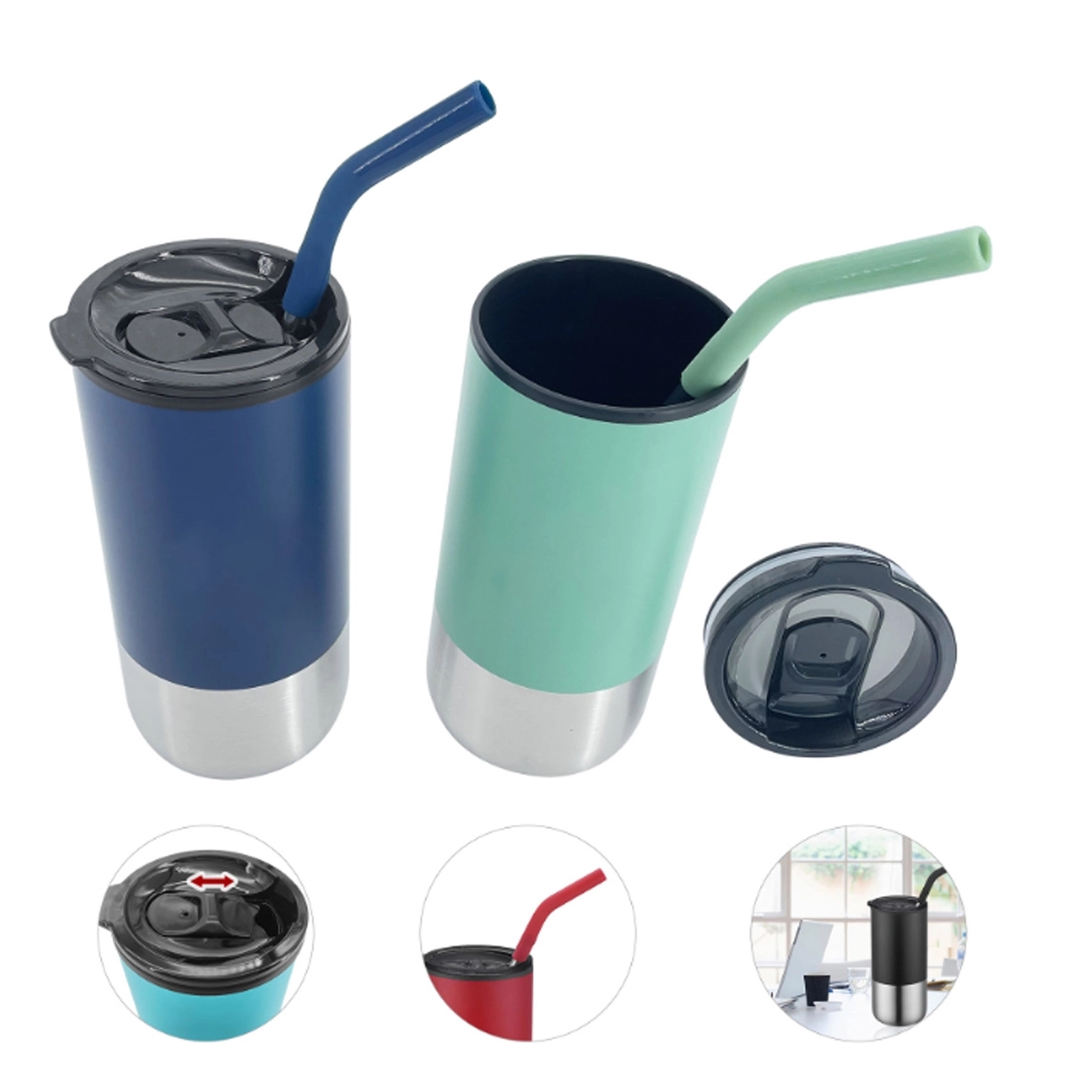 Custom Double Walled Stainless Steel Straw Insulated Tumbler 2