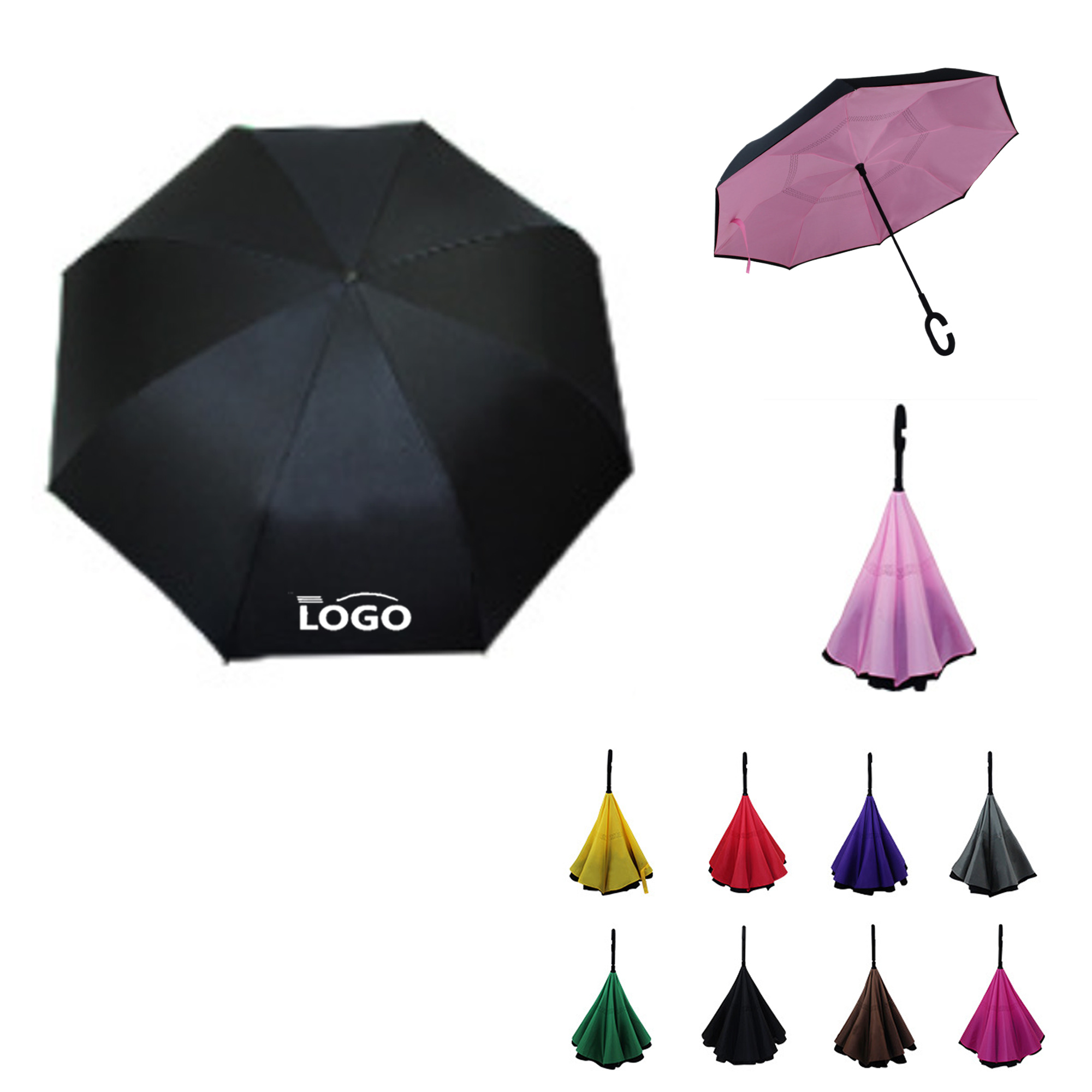 Reflective 20-Rib Automatic Folding Umbrella 7