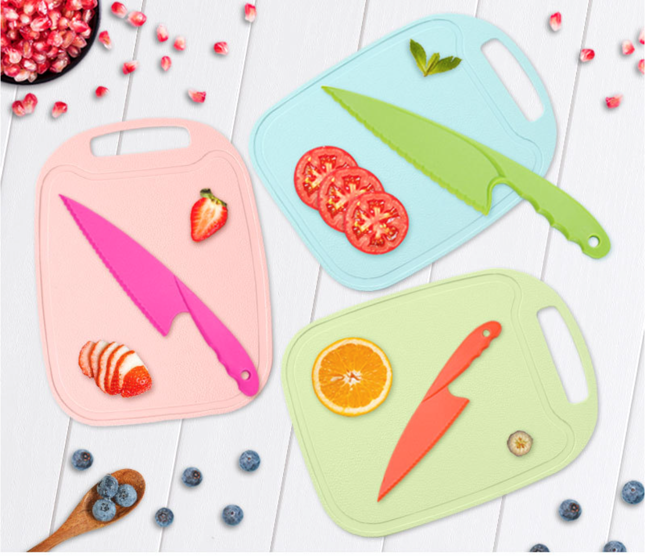 Safety Plastic Cake & Fruit Knife - 3 sets 5