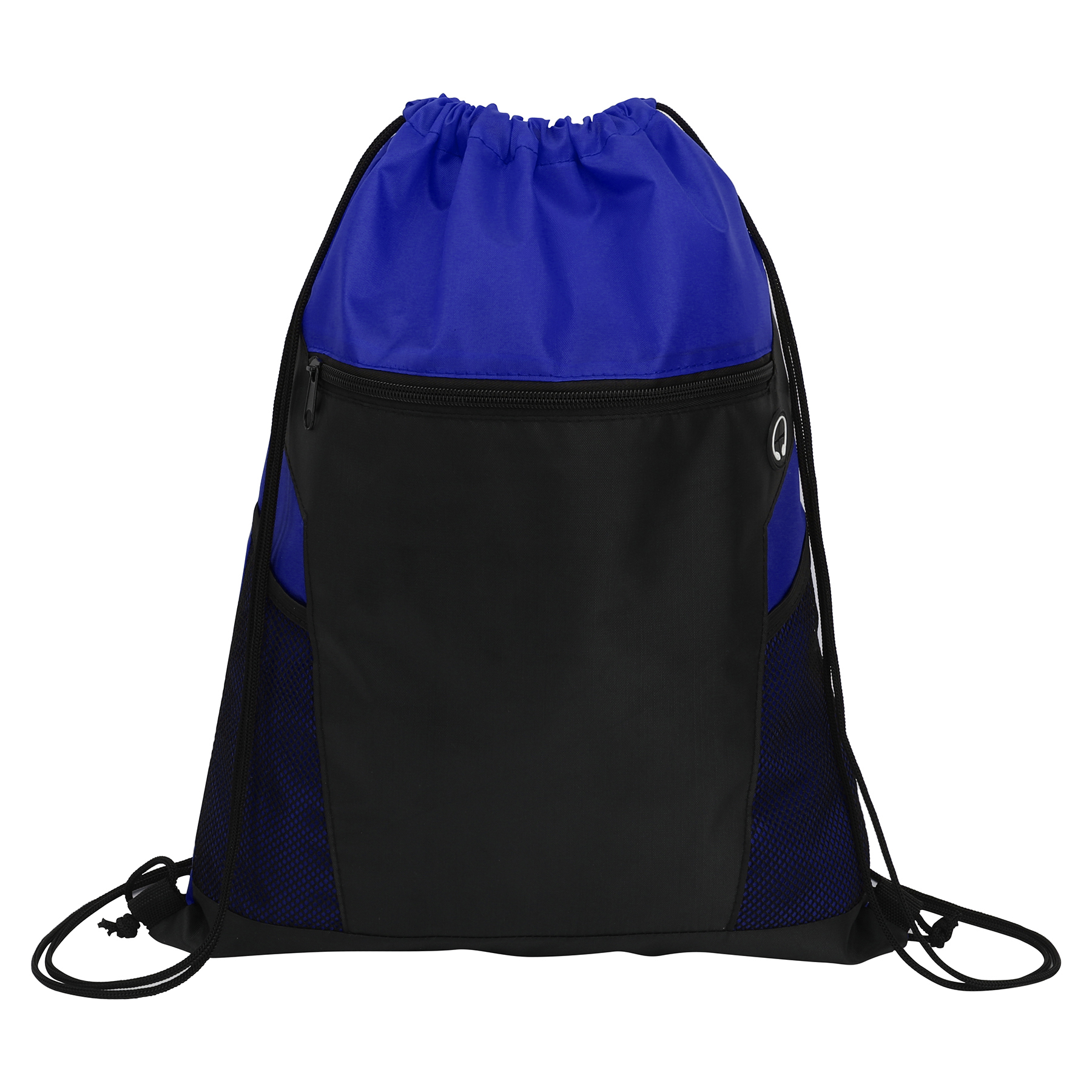 Zippered Drawstring Backpack With Mesh Pockets 8