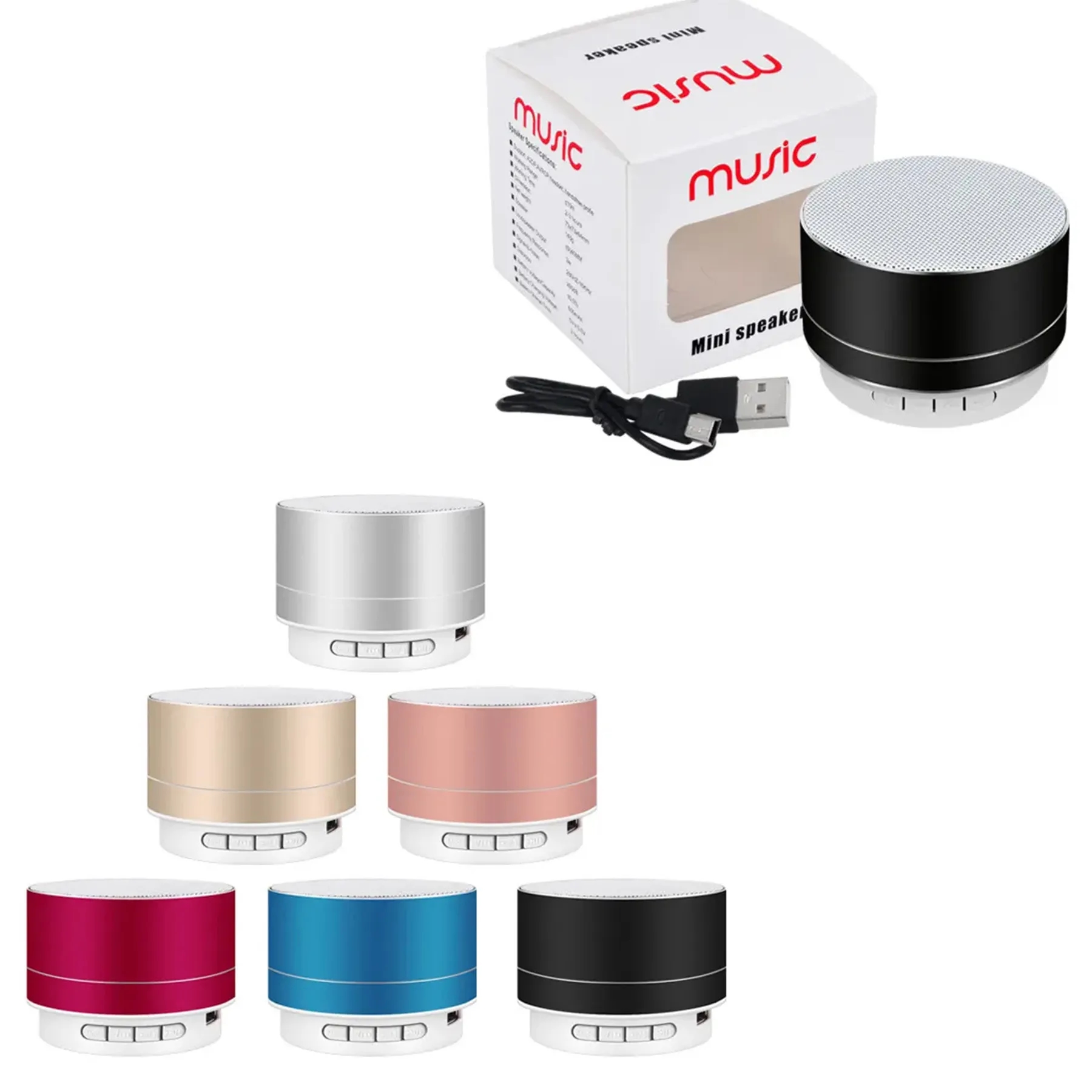 Portable Mini LED Wireless Stereo  Sound Speaker 4