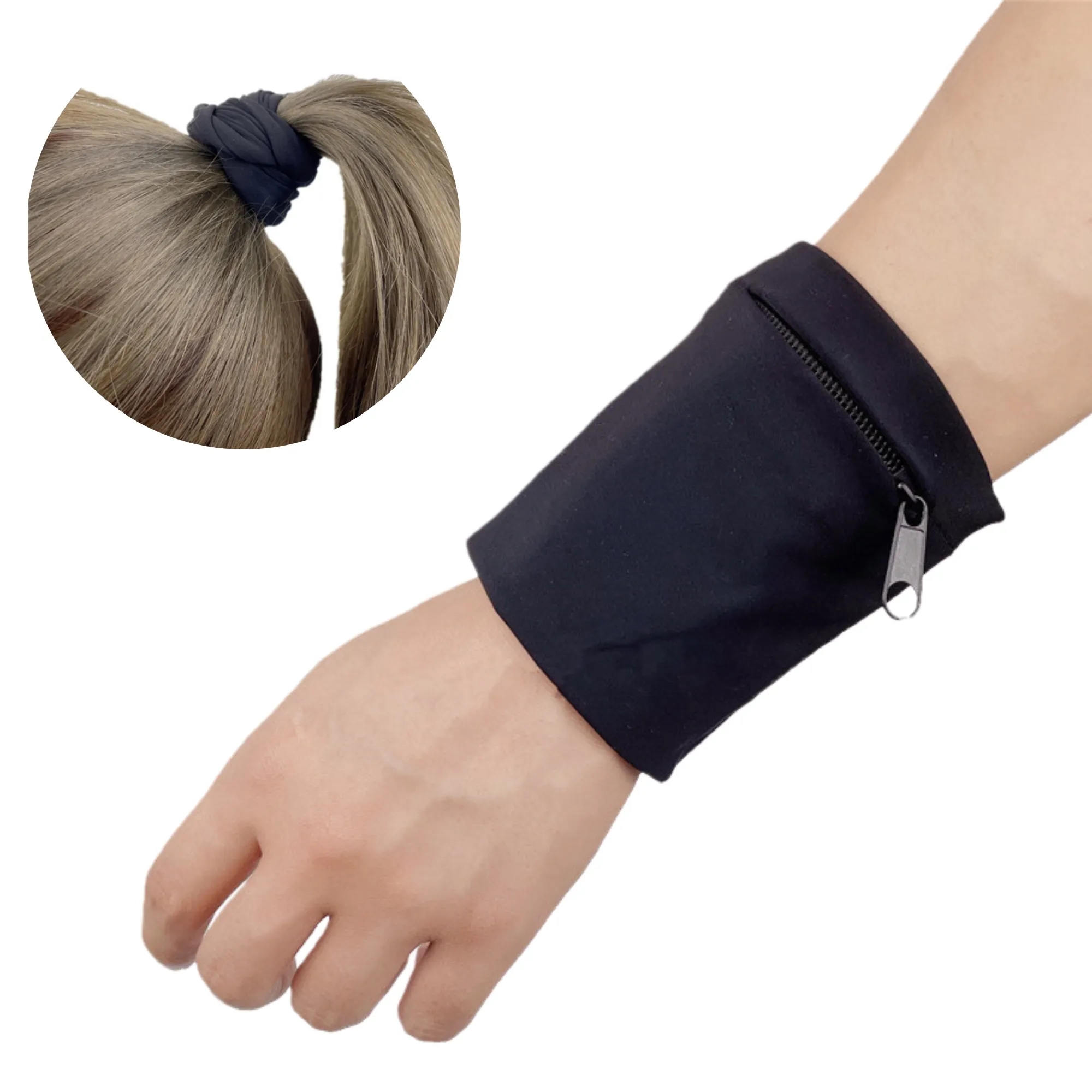 Fitness Wrist Wallet Sports Wristband With Zipper Pocket 2