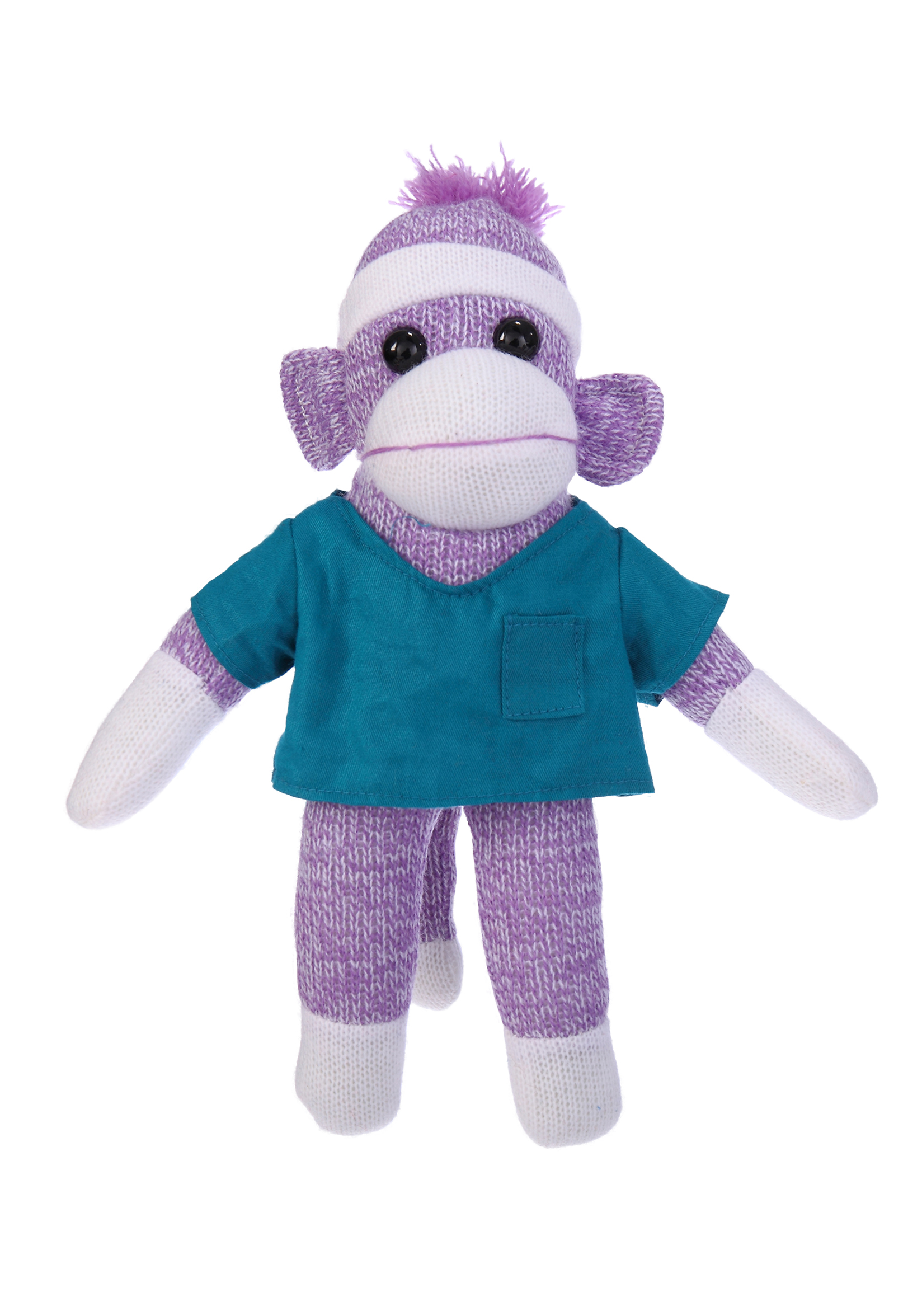 Purple Sock Monkey in Scrub Shirt