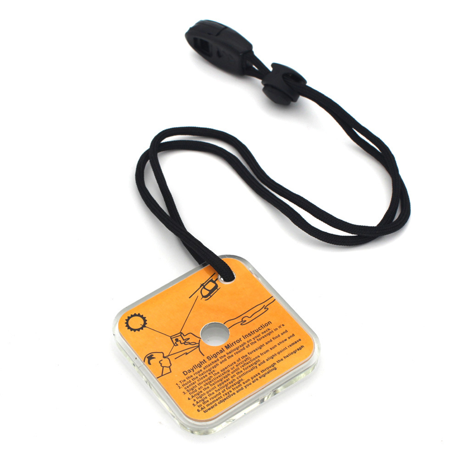 Outdoor Acrylic Survival Signal Mirror w/ Whistle 7